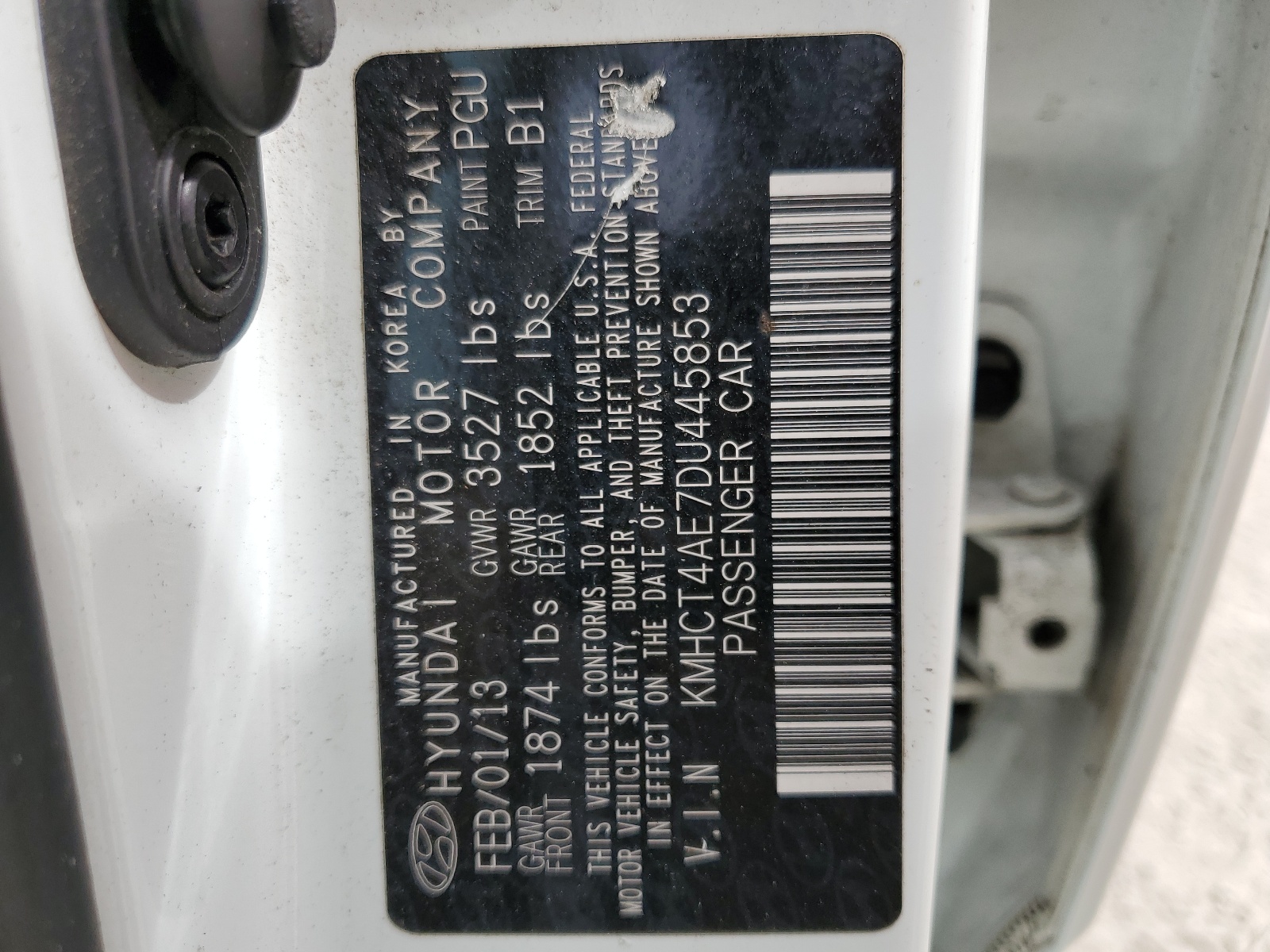 KMHCT4AE7DU445853 2013 Hyundai Accent Gls