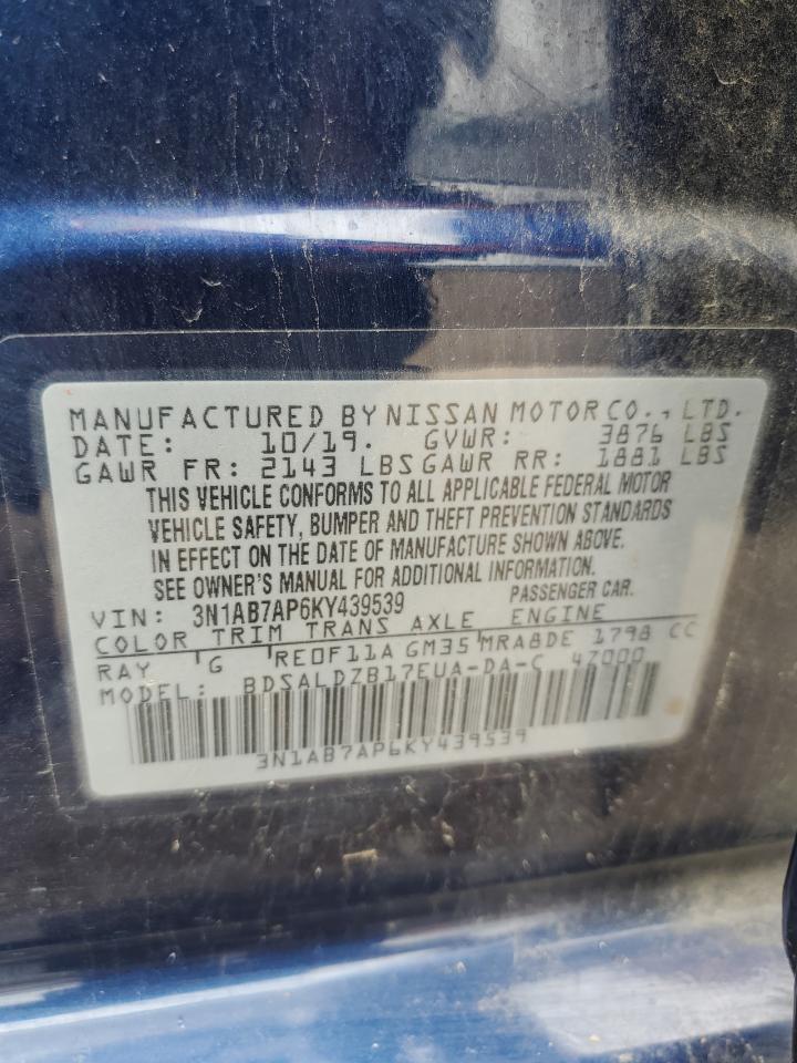 3N1AB7AP6KY439539 2019 Nissan Sentra S