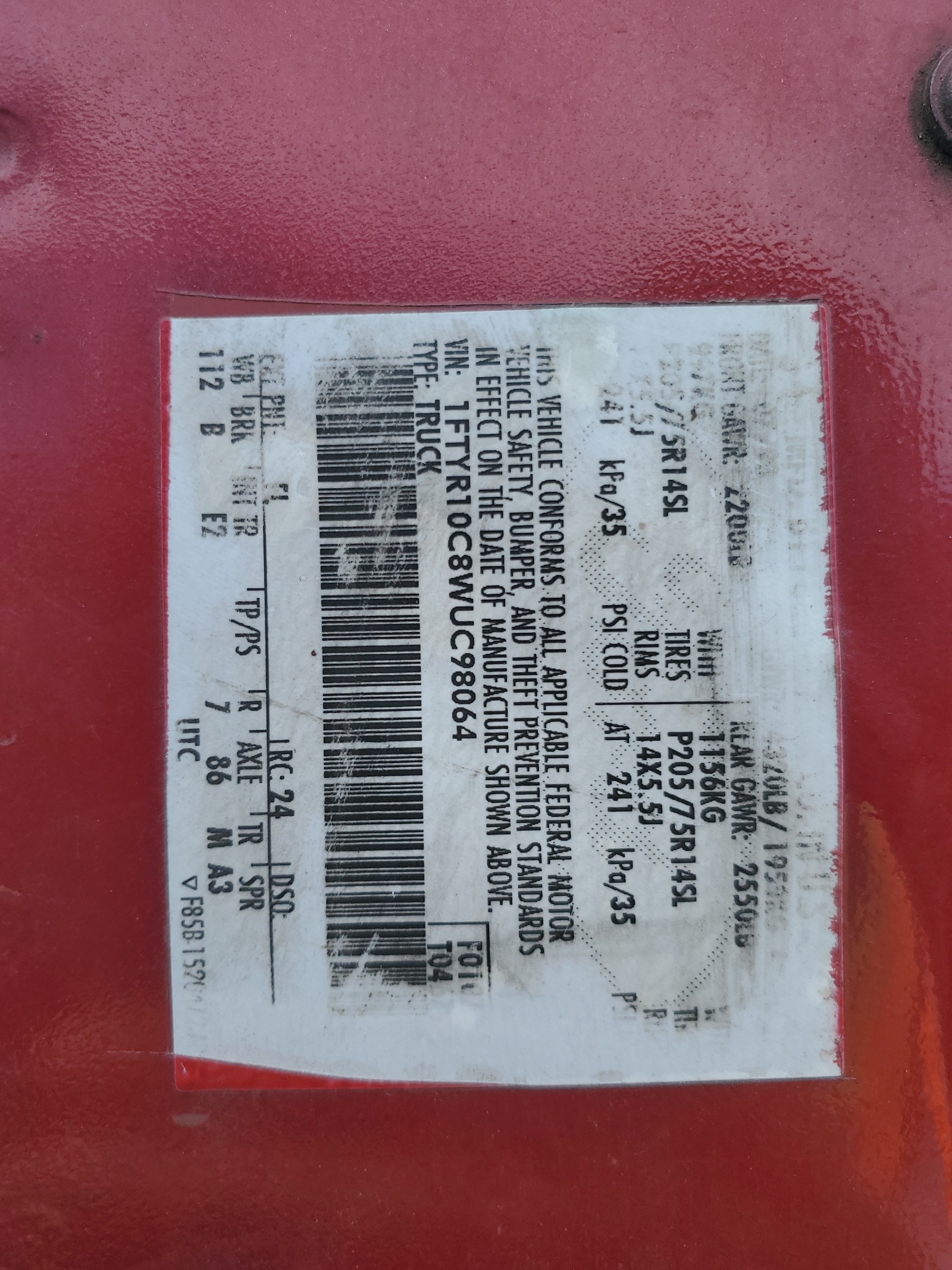 1FTYR10C8WUC98064 1998 Ford Ranger