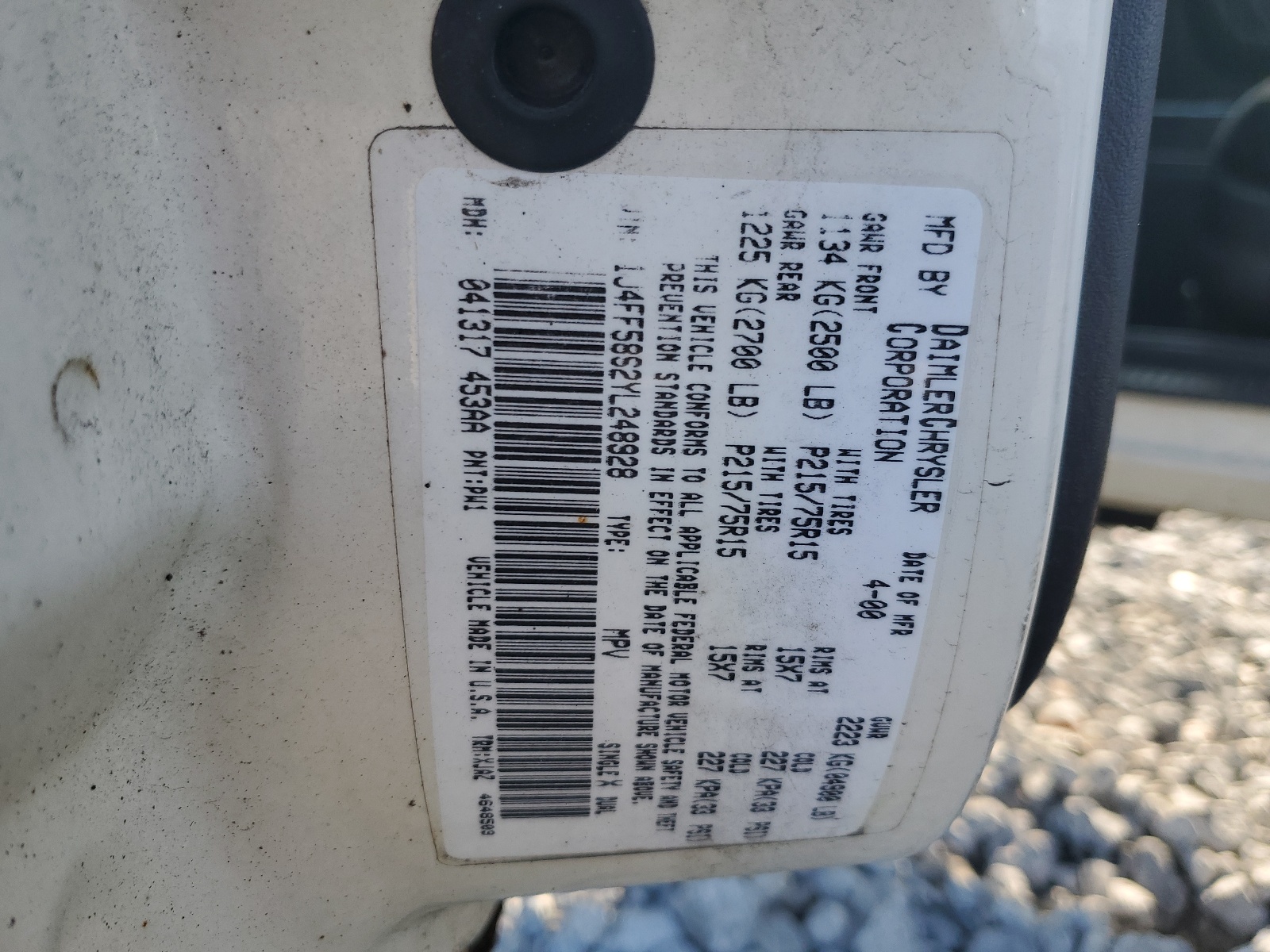 1J4FF58S2YL248928 2000 Jeep Cherokee Classic