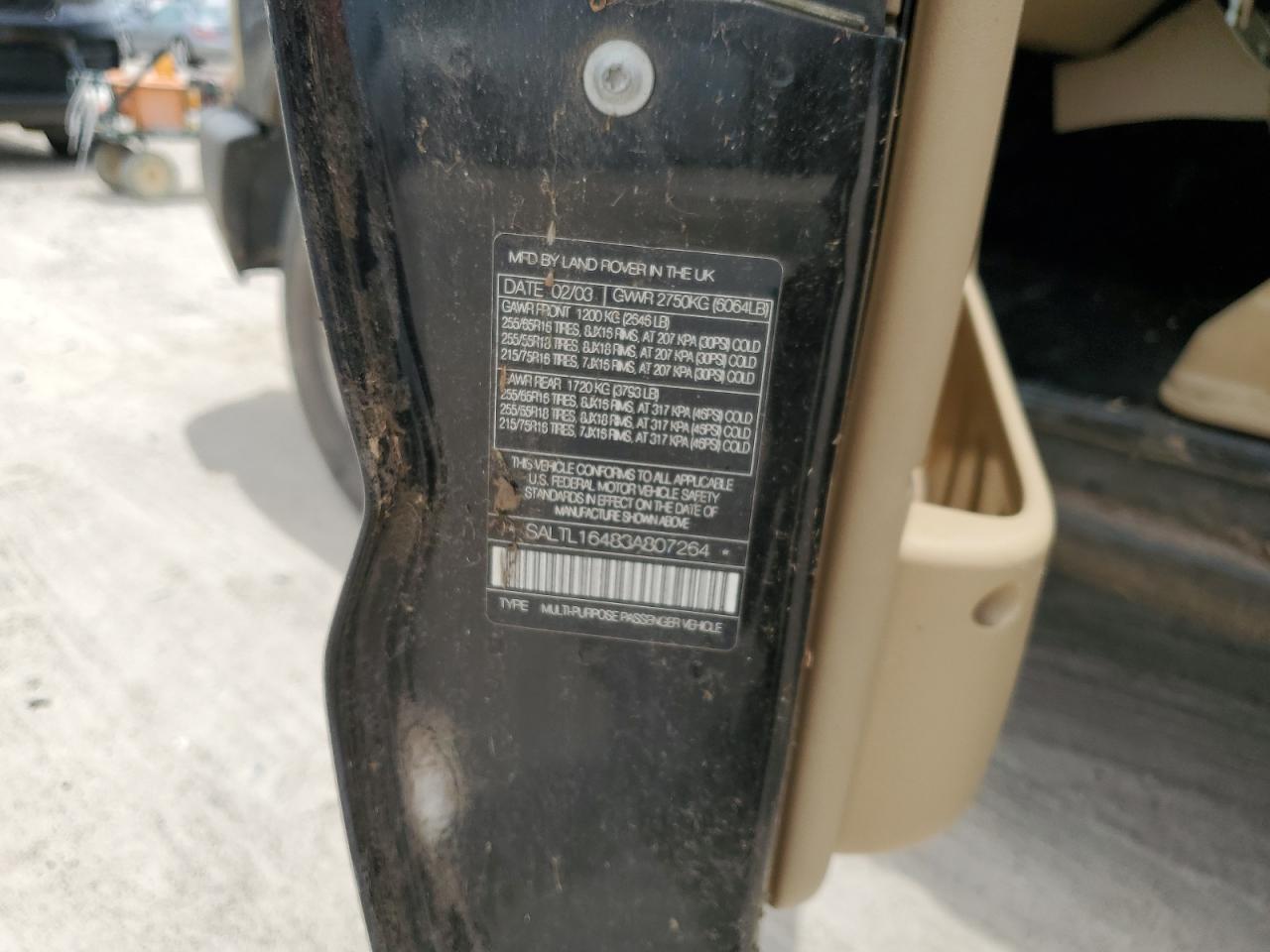2003 Land Rover Discovery Ii S VIN: SALTL16483A807264 Lot: 61929164