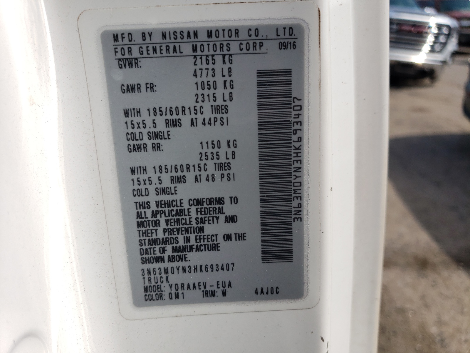 3N63M0YN3HK693407 2017 Chevrolet City Express Ls