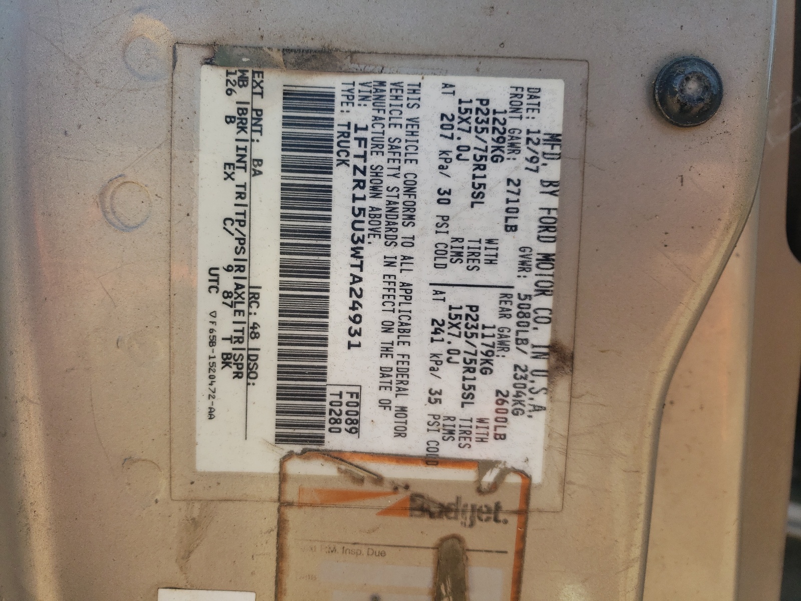 1FTZR15U3WTA24931 1998 Ford Ranger Super Cab