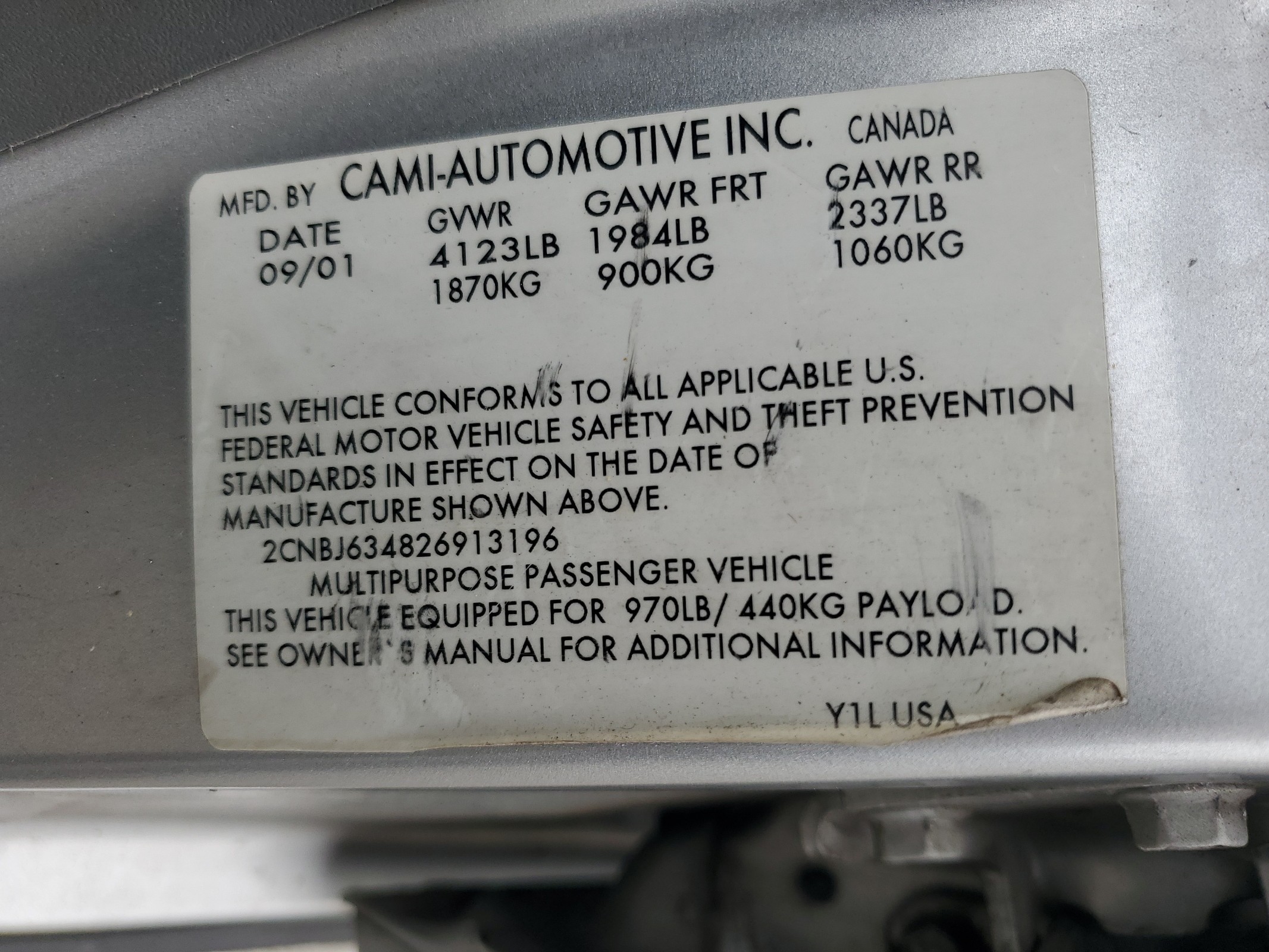 2CNBJ634826913196 2002 Chevrolet Tracker Lt