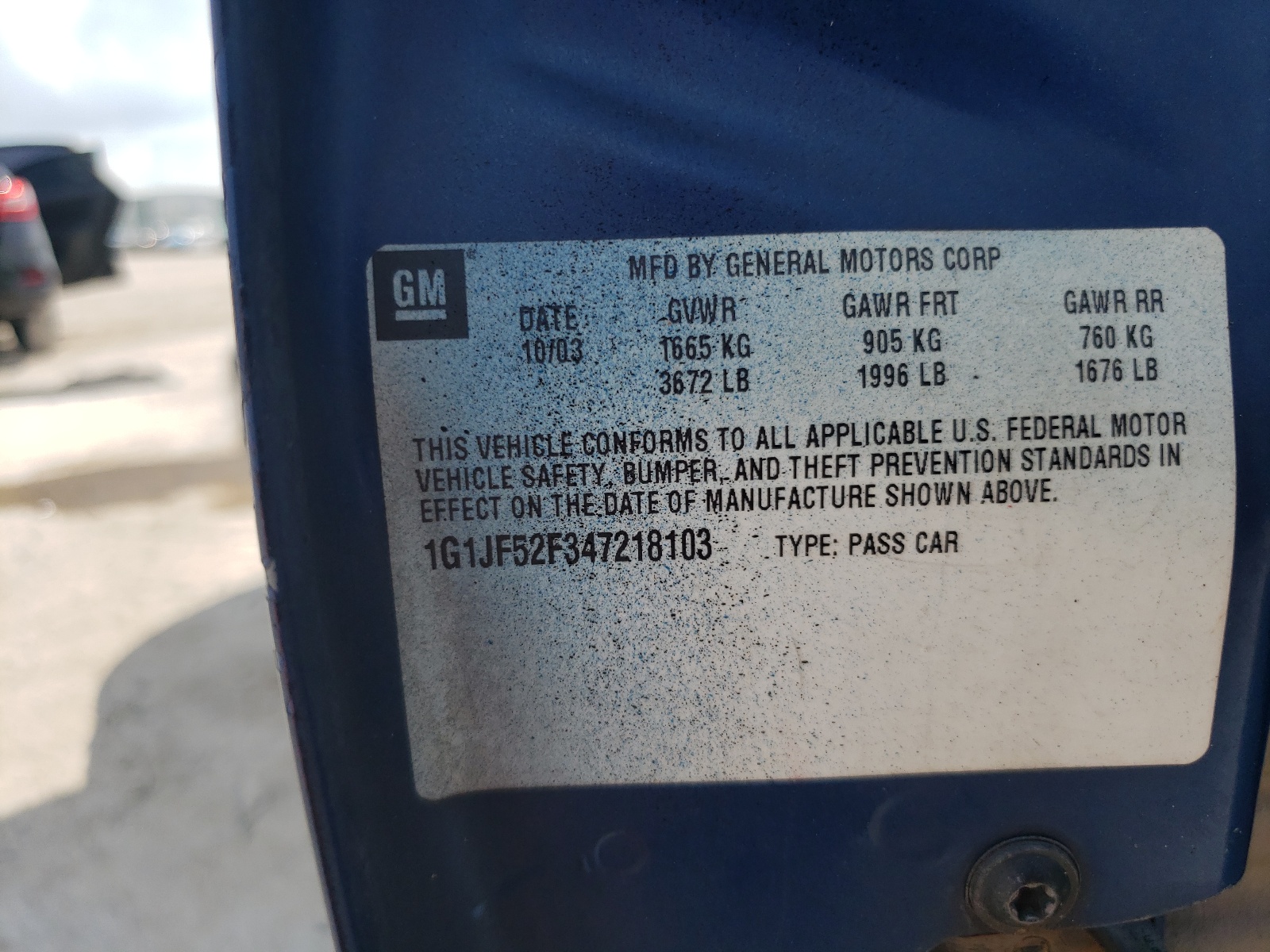 1G1JF52F347218103 2004 Chevrolet Cavalier Ls