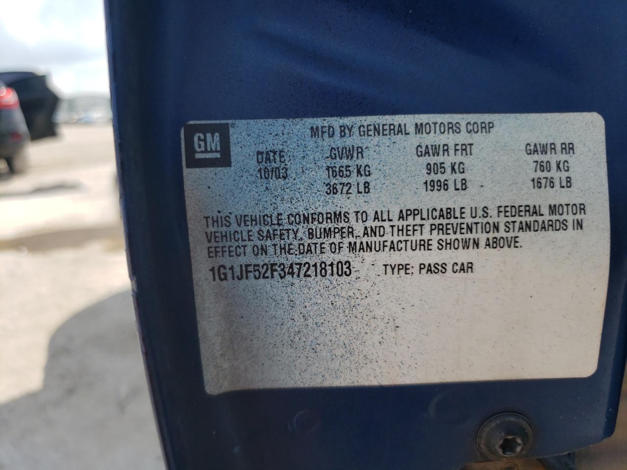 2004 Chevrolet Cavalier Ls VIN: 1G1JF52F347218103 Lot: 64862624