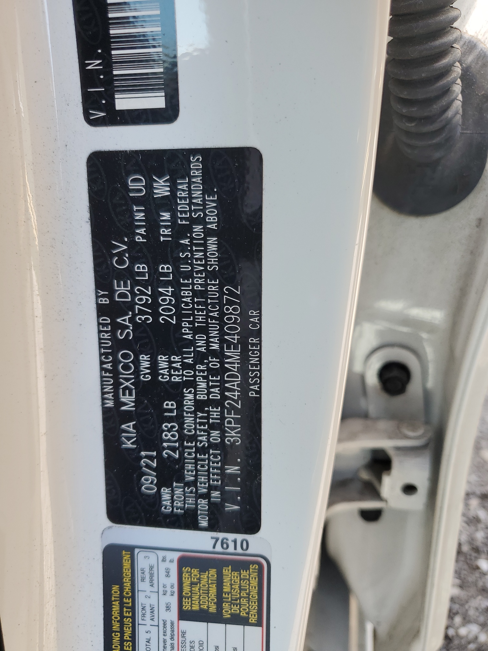 3KPF24AD4ME409872 2021 Kia Forte Fe