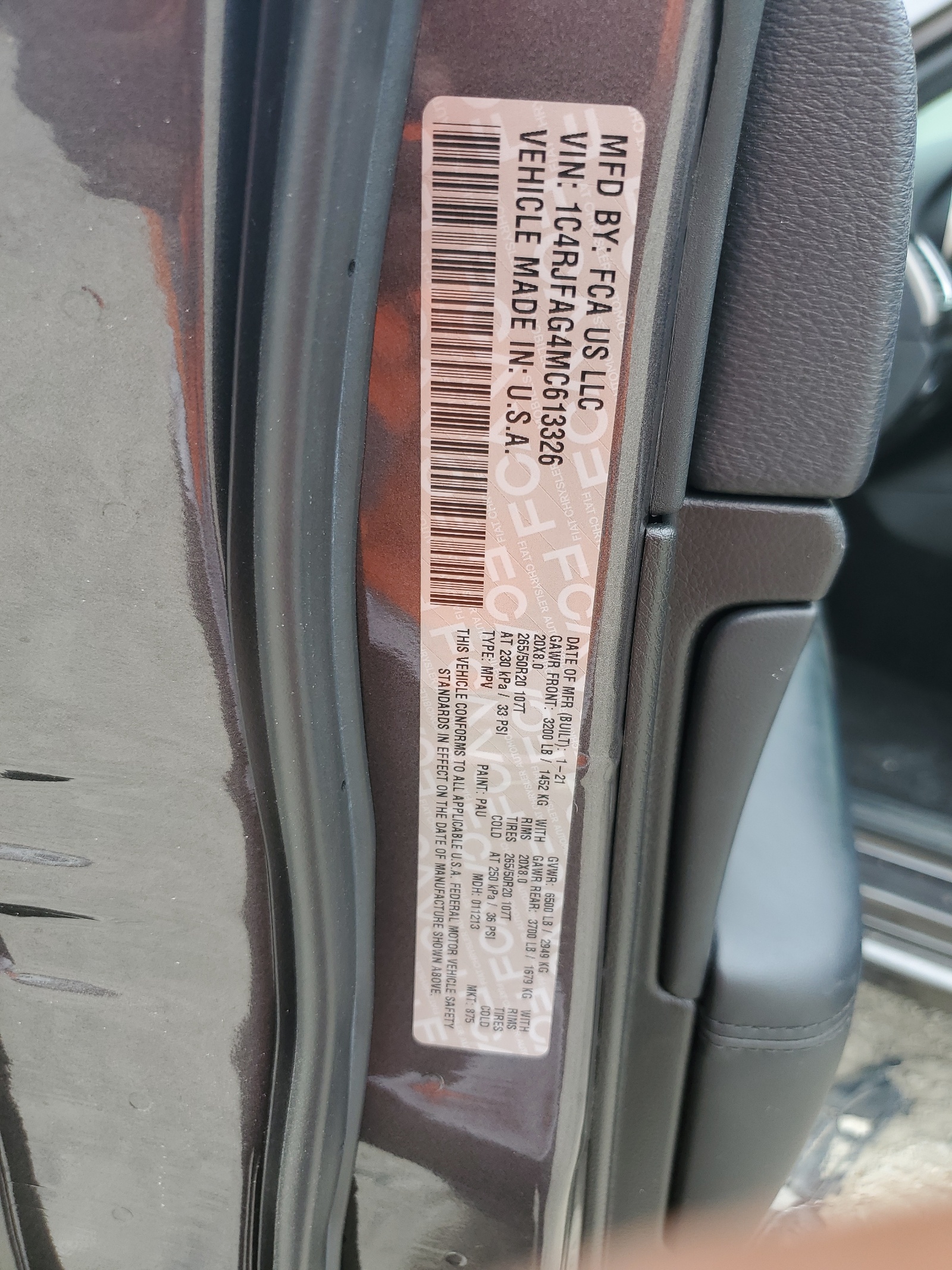 1C4RJFAG4MC613326 2021 Jeep Grand Cherokee Laredo