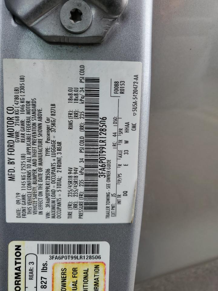 2020 Ford Fusion Se VIN: 3FA6P0T99LR128506 Lot: 64565634