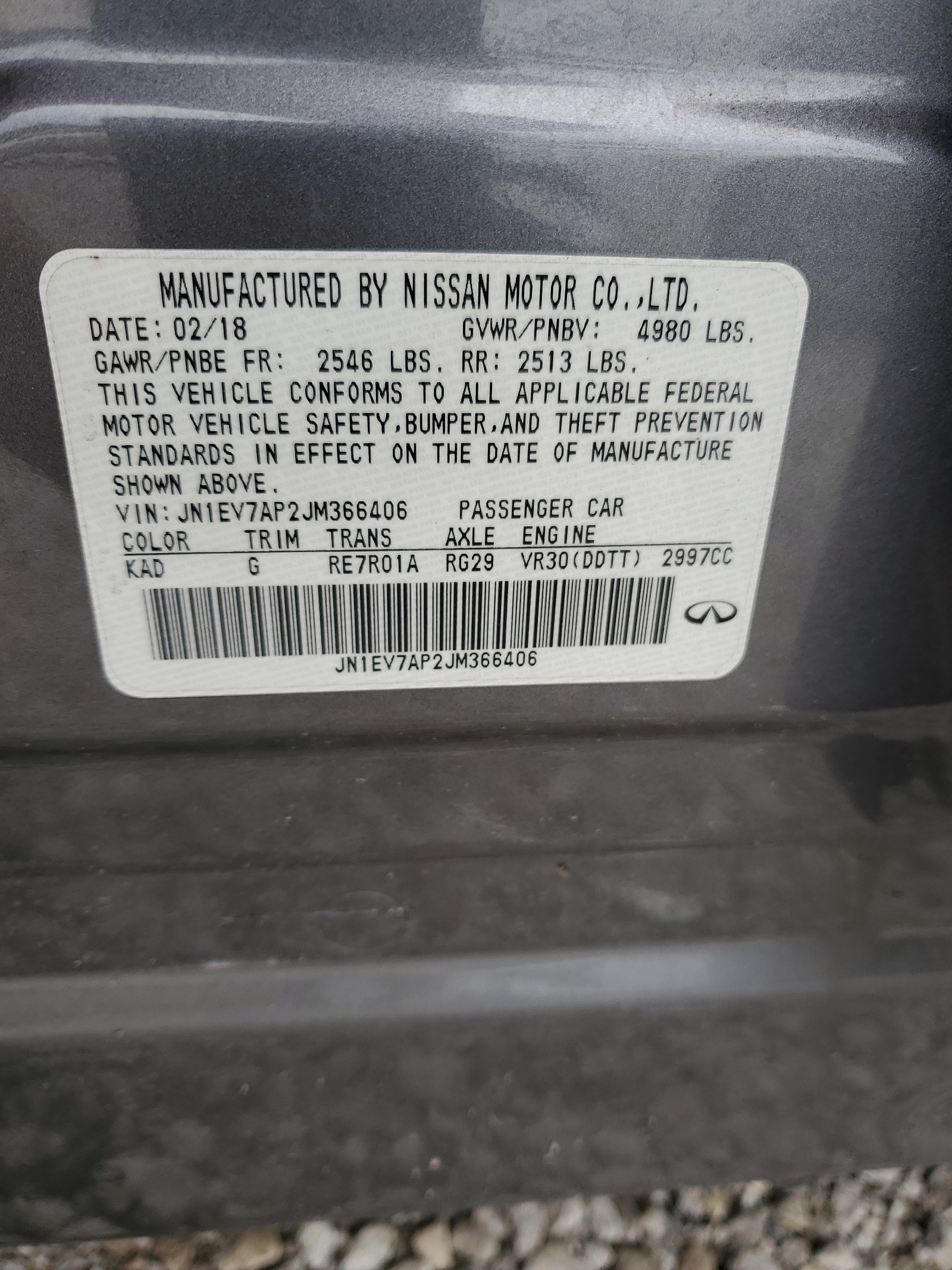 JN1EV7AP2JM366406 2018 Infiniti Q50 Luxe