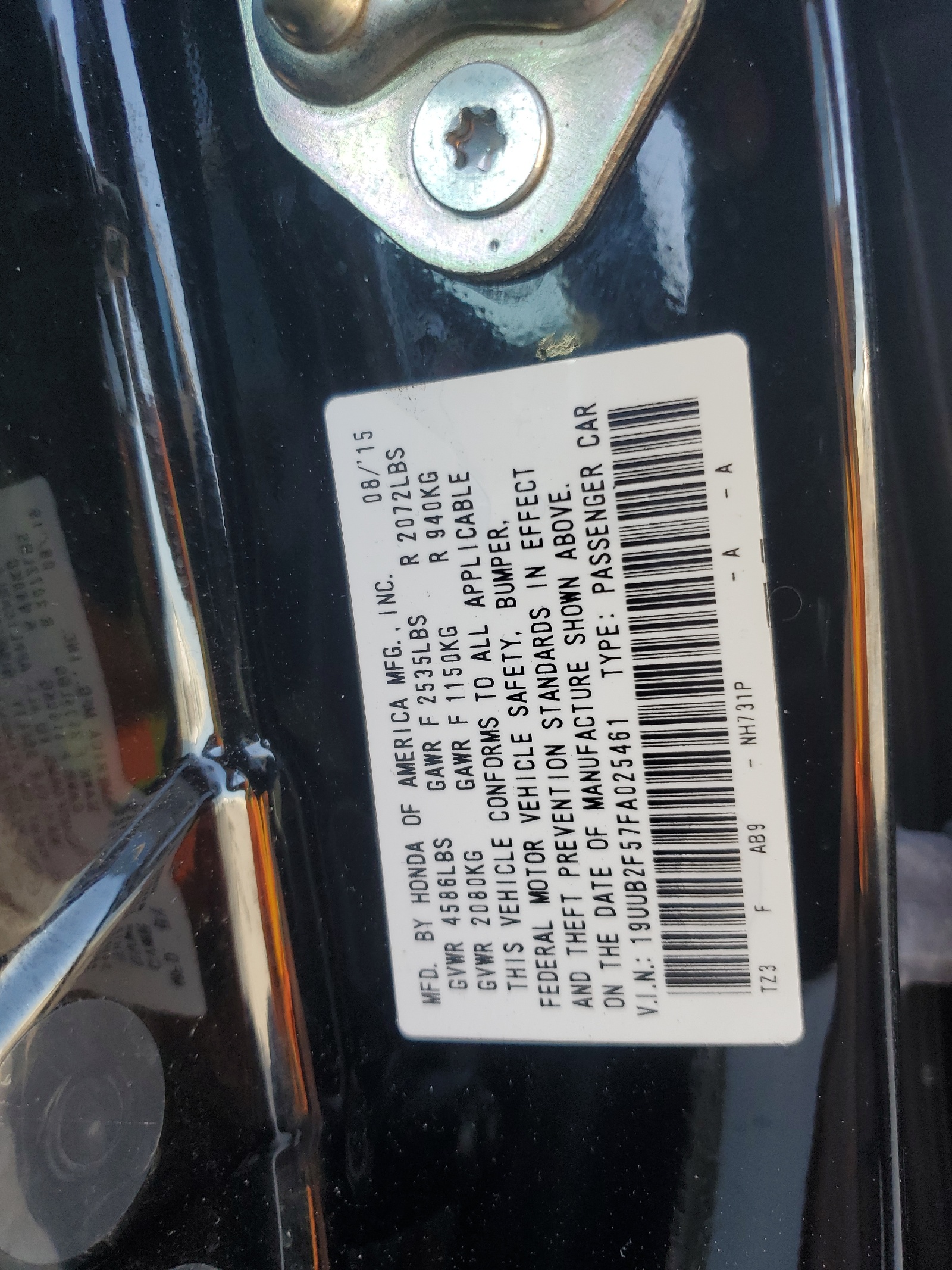 19UUB2F57FA025461 2015 Acura Tlx Tech