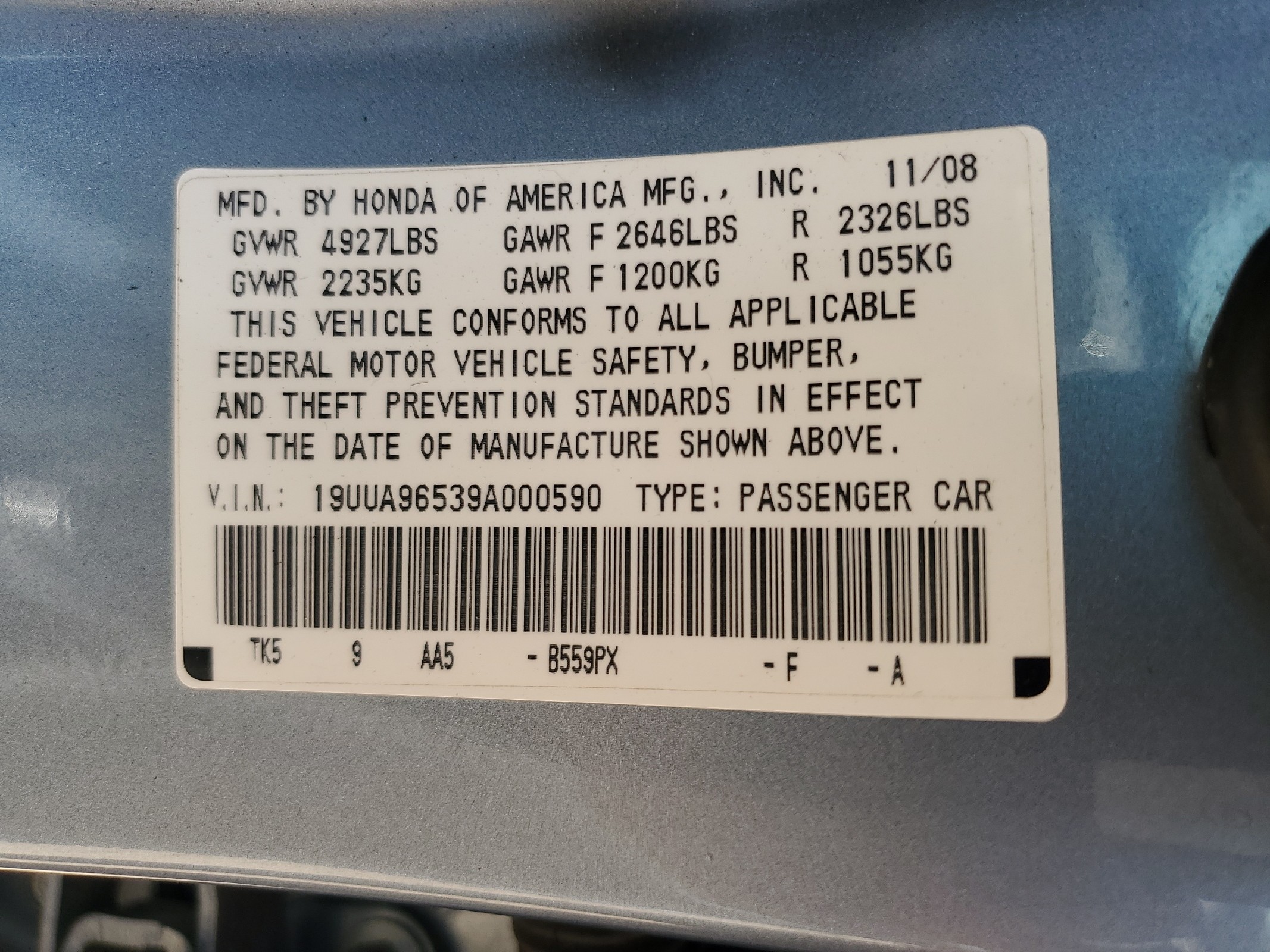 19UUA96539A000590 2009 Acura Tl