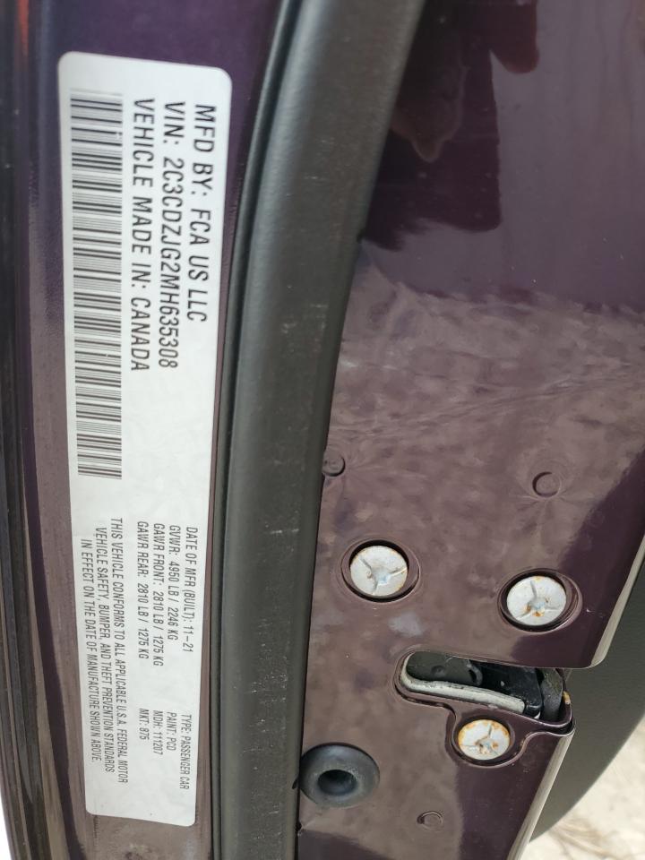 2021 Dodge Challenger Gt VIN: 2C3CDZJG2MH635308 Lot: 63449884