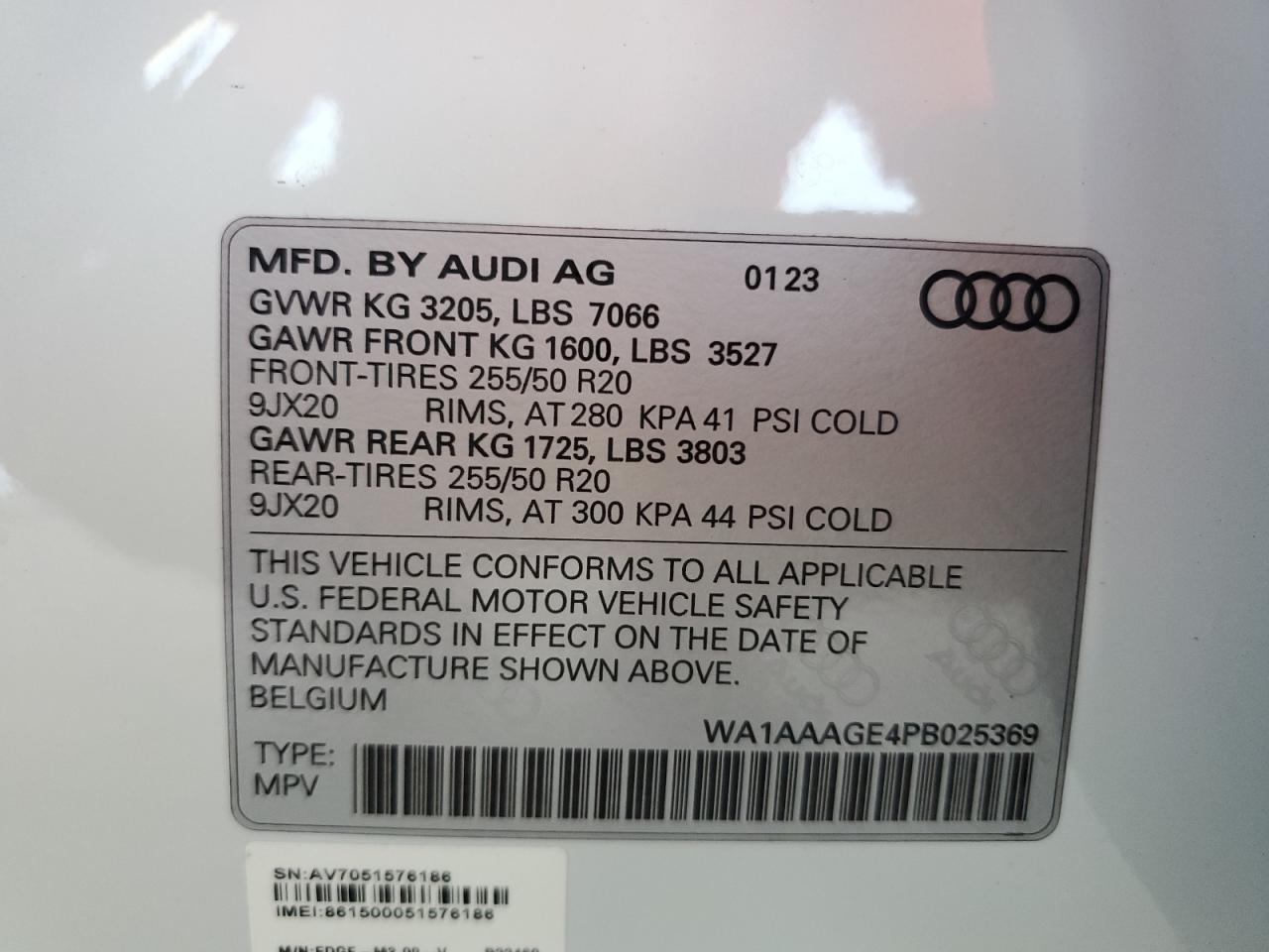 2023 Audi E-Tron Premium VIN: WA1AAAGE4PB025369 Lot: 64712224