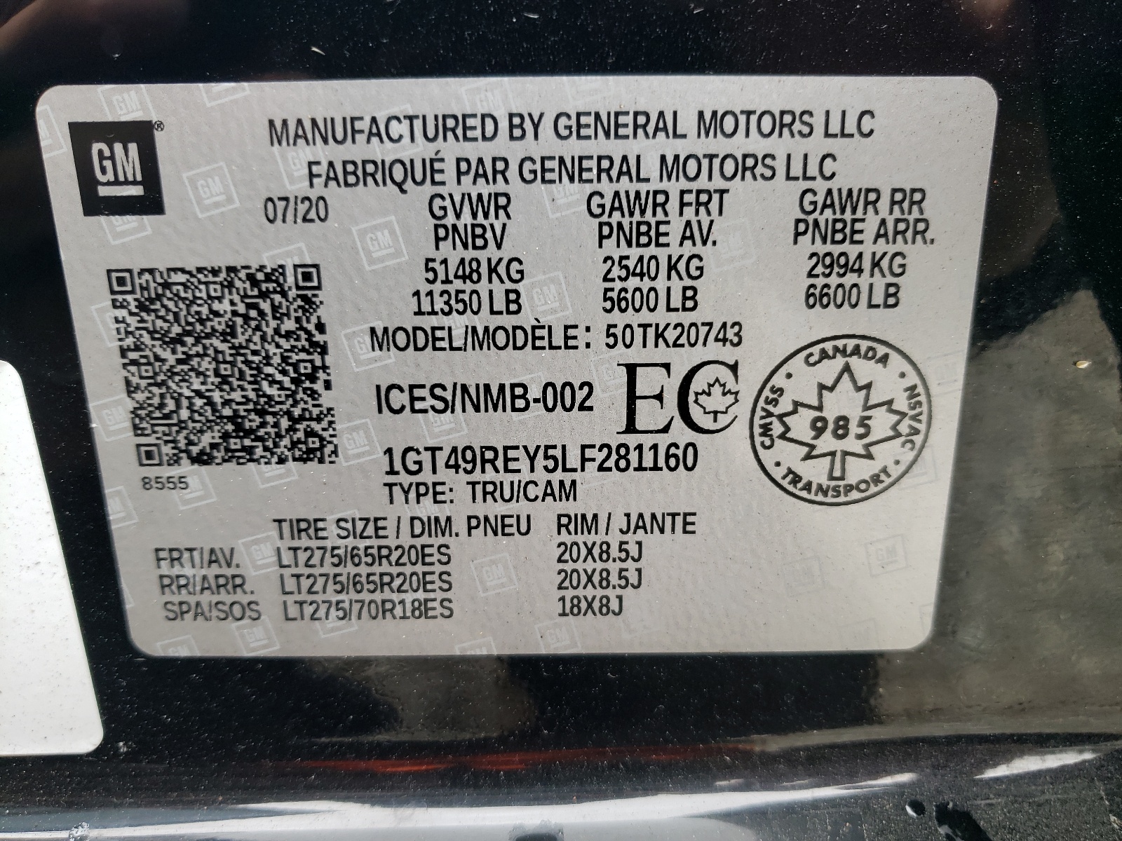 1GT49REY5LF281160 2020 GMC Sierra K2500 Denali