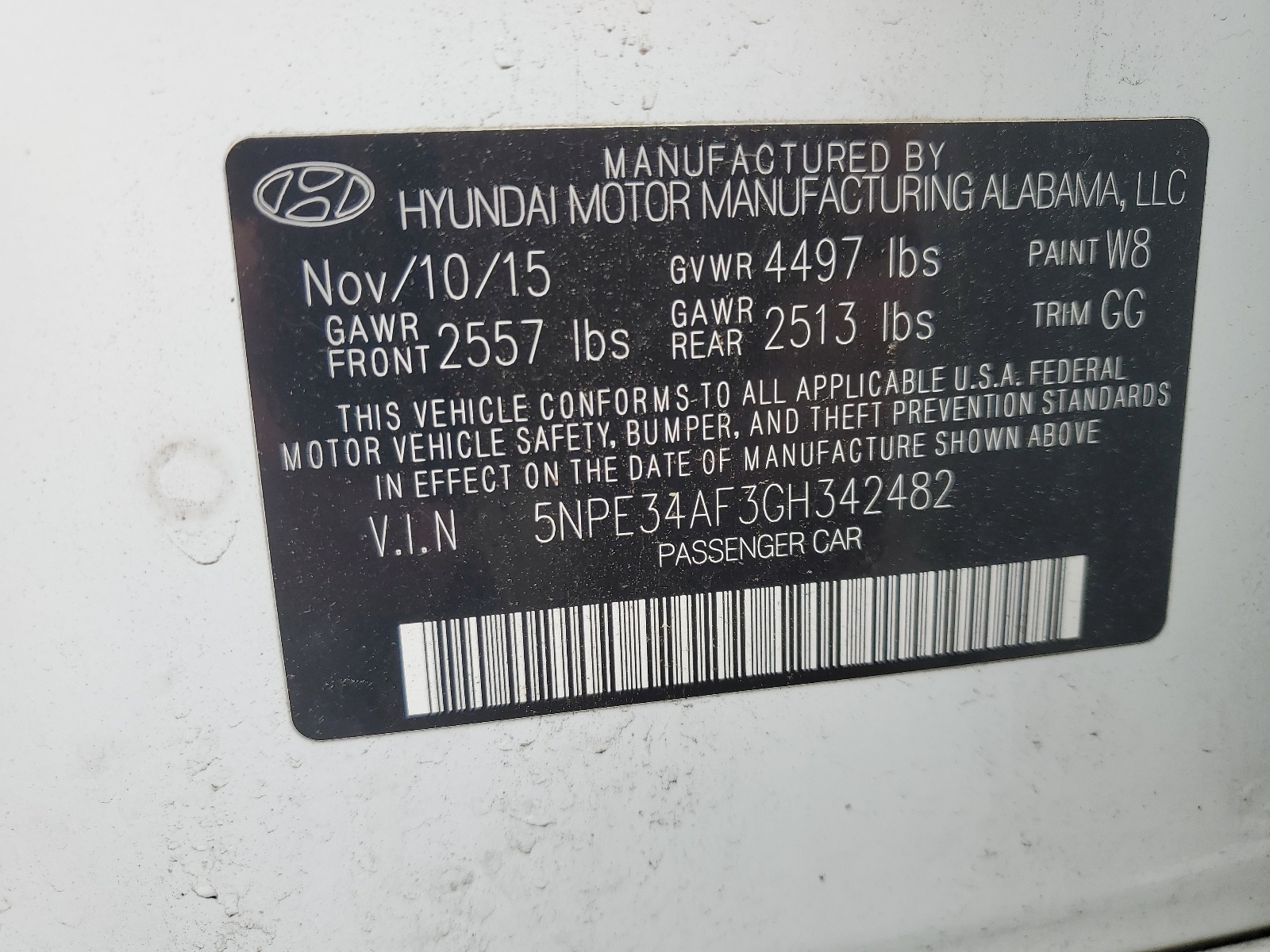 2016 Hyundai Sonata Sport vin: 5NPE34AF3GH342482