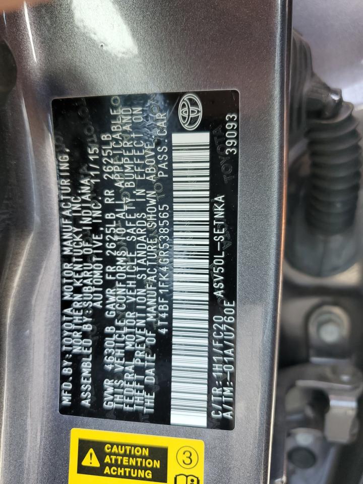 4T4BF1FK4GR538565 2016 Toyota Camry Le