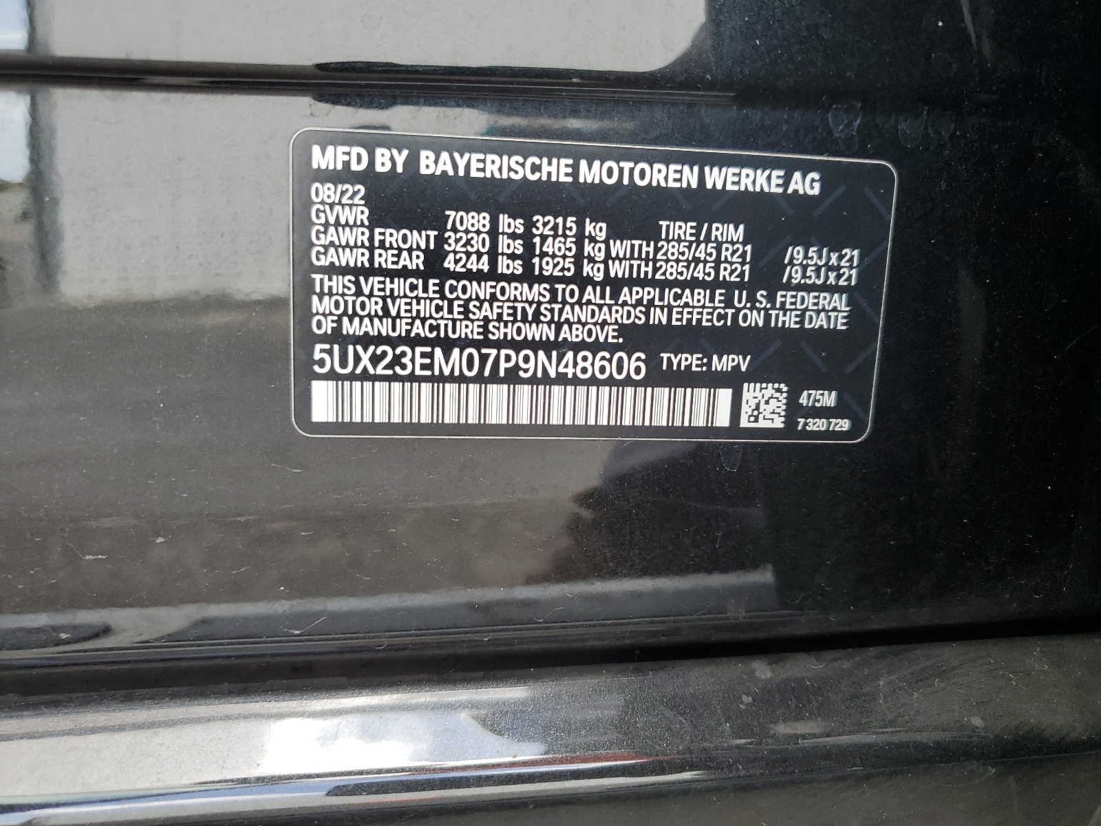 5UX23EM07P9N48606 2023 BMW X7 xDrive40I