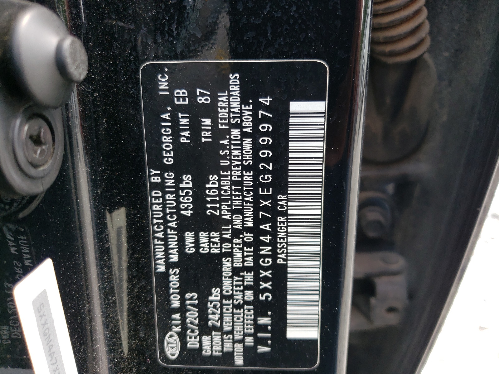 5XXGN4A7XEG299974 2014 Kia Optima Ex