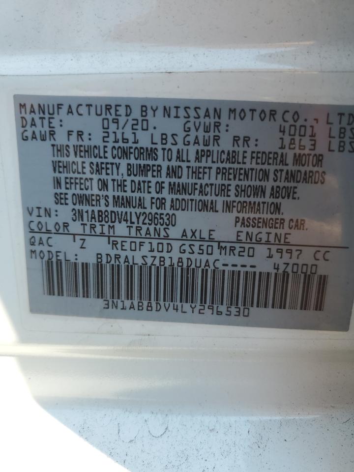 2020 Nissan Sentra Sr VIN: 3N1AB8DV4LY296530 Lot: 63184394