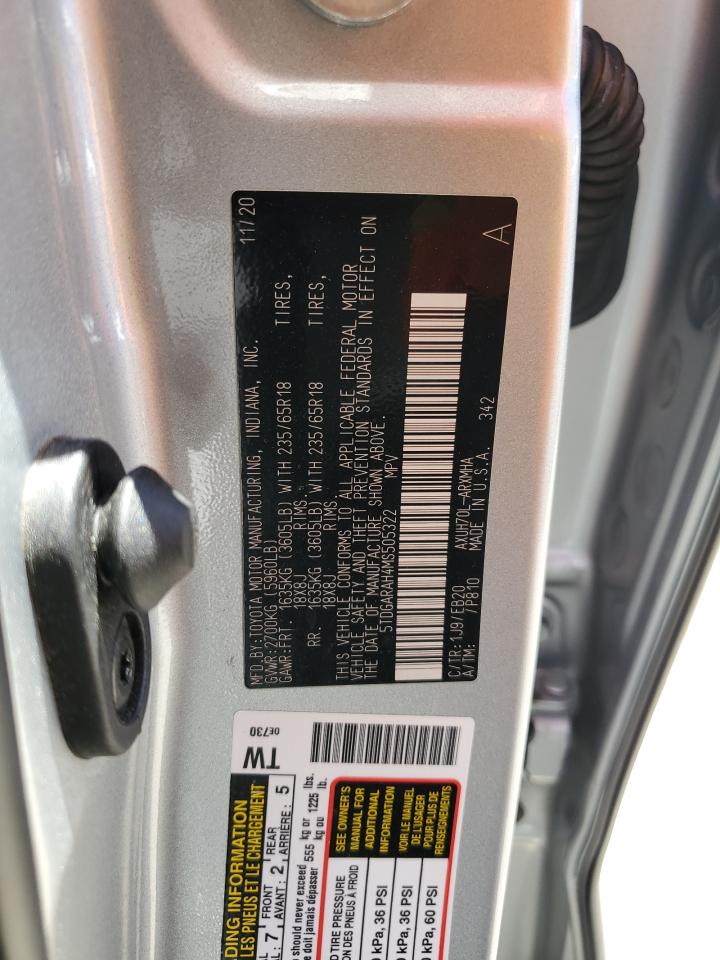 2021 Toyota Highlander Hybrid Xle VIN: 5TDGARAH4MS505322 Lot: 61497124