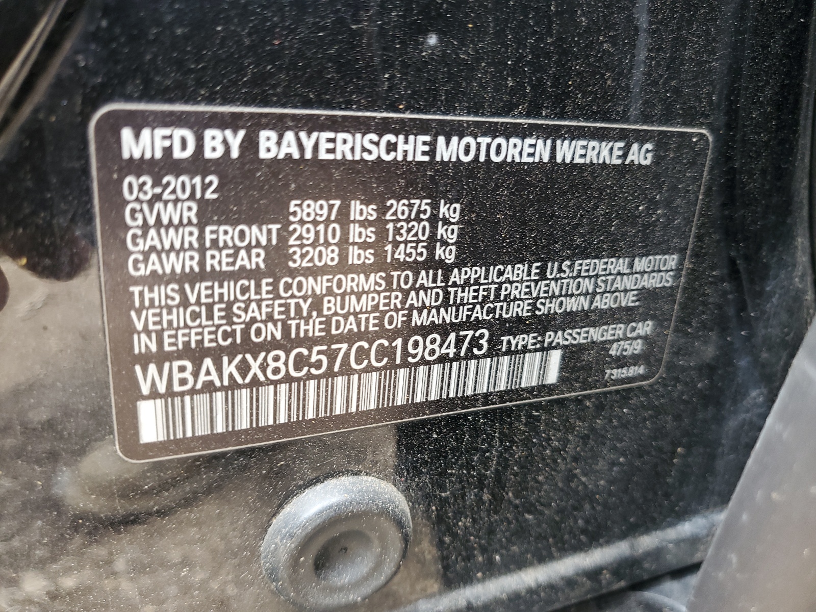 WBAKX8C57CC198473 2012 BMW 750 Li