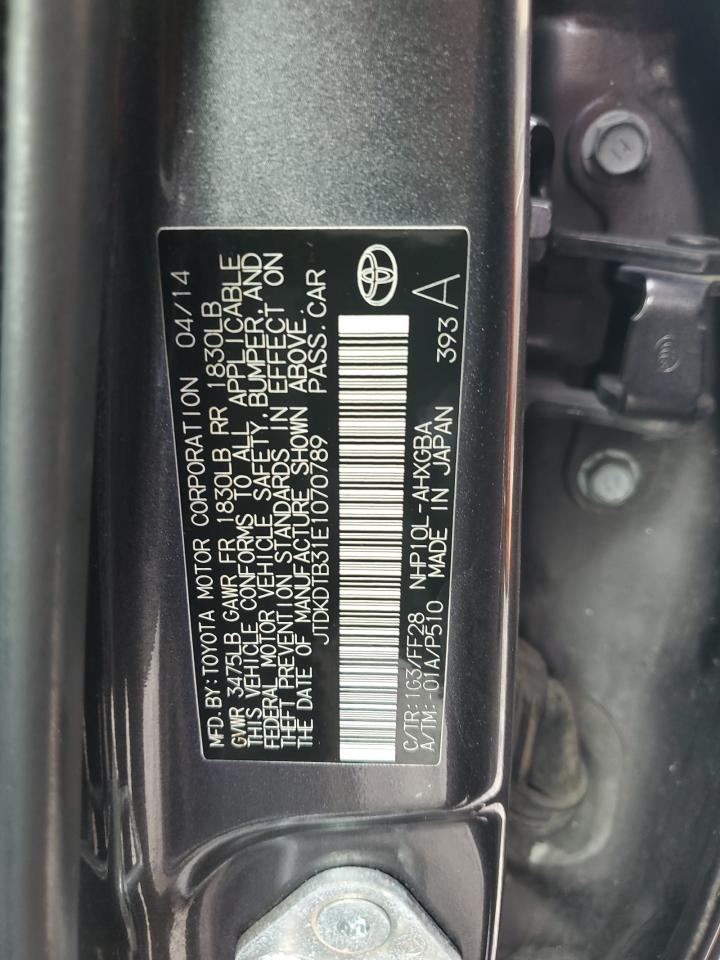 JTDKDTB31E1070789 2014 Toyota Prius C