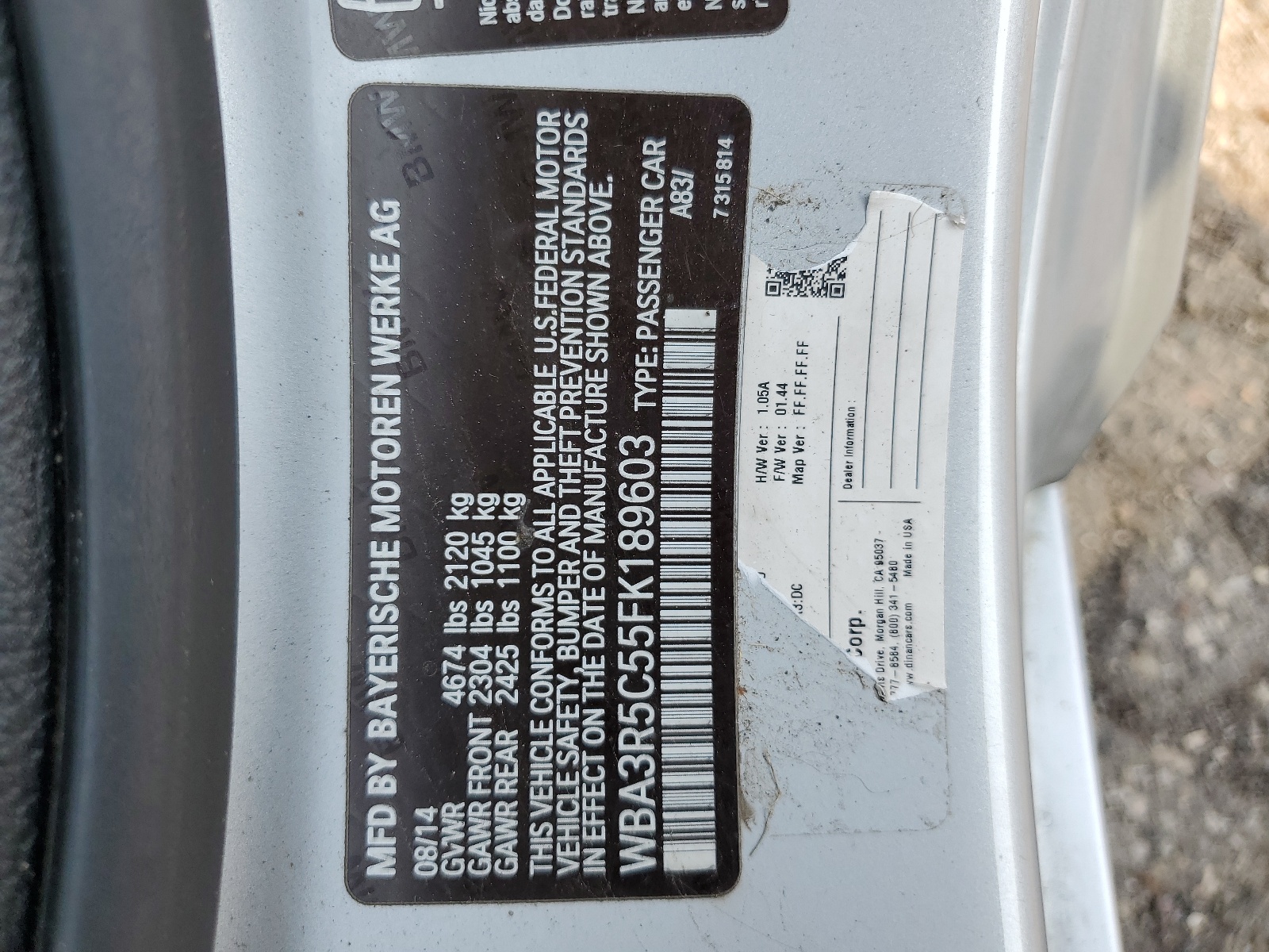 WBA3R5C55FK189603 2015 BMW 435 Xi