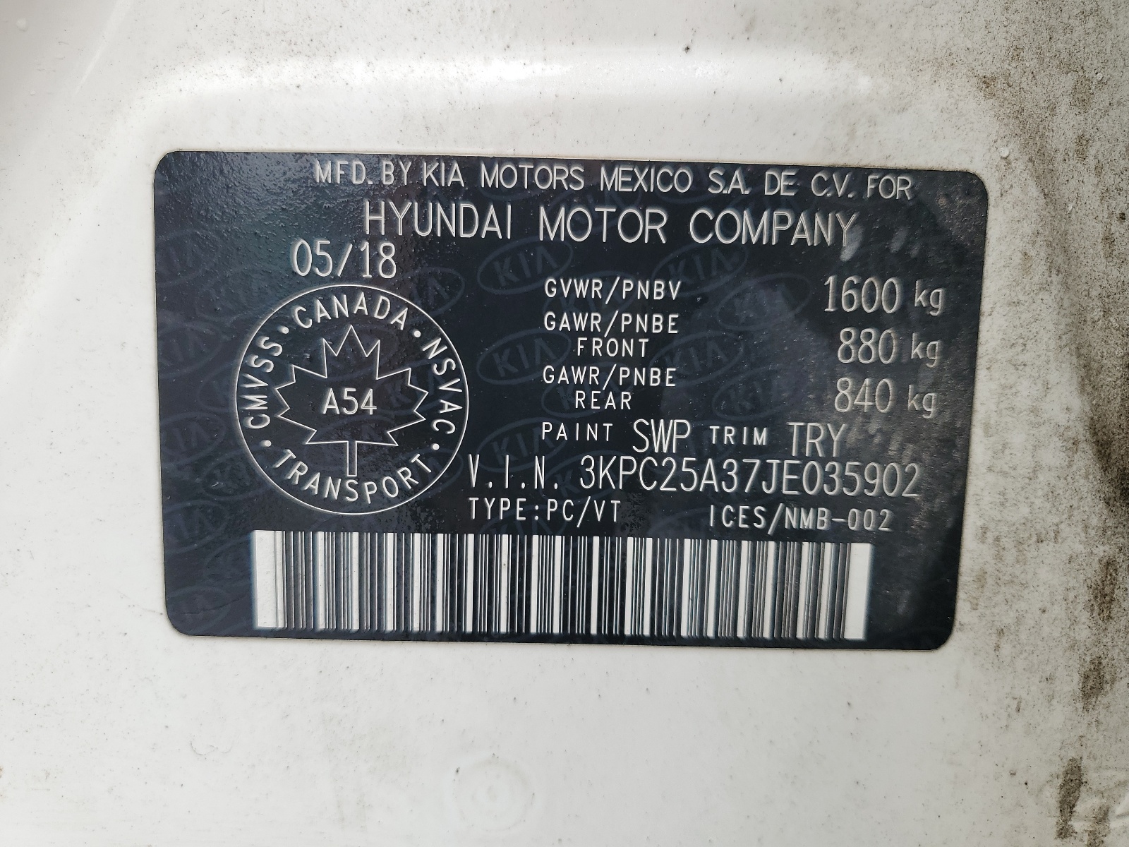 3KPC25A37JE035902 2018 Hyundai Accent Se