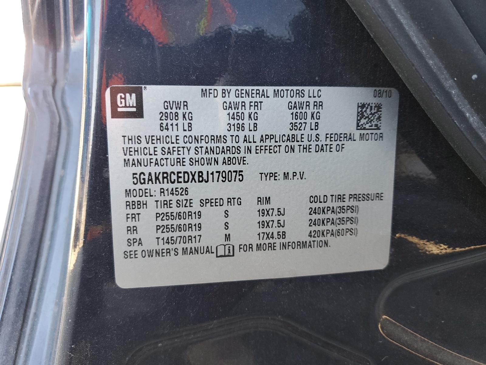 5GAKRCEDXBJ179075 2011 Buick Enclave Cxl