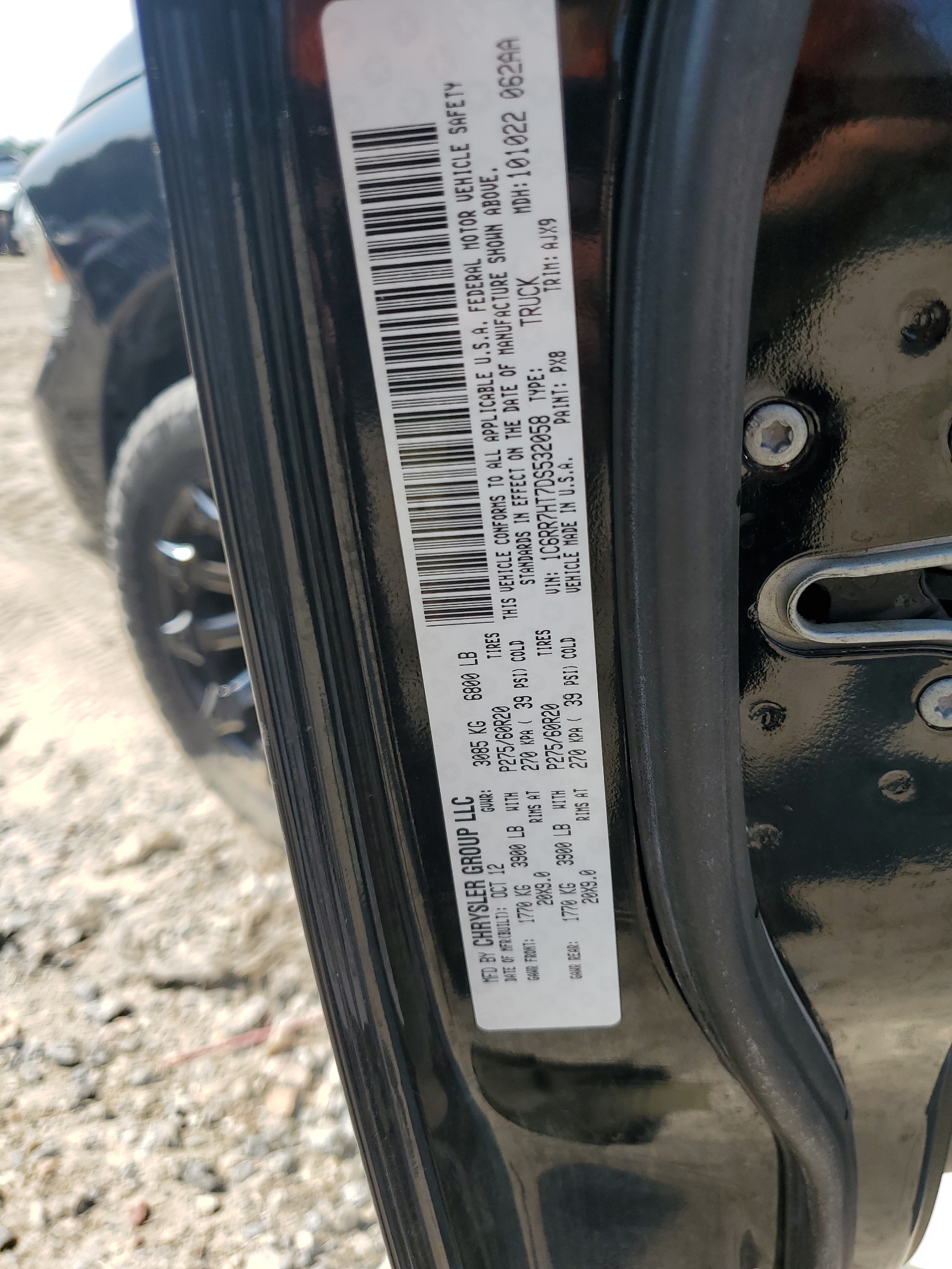 1C6RR7HT7DS532058 2013 Ram 1500 Sport