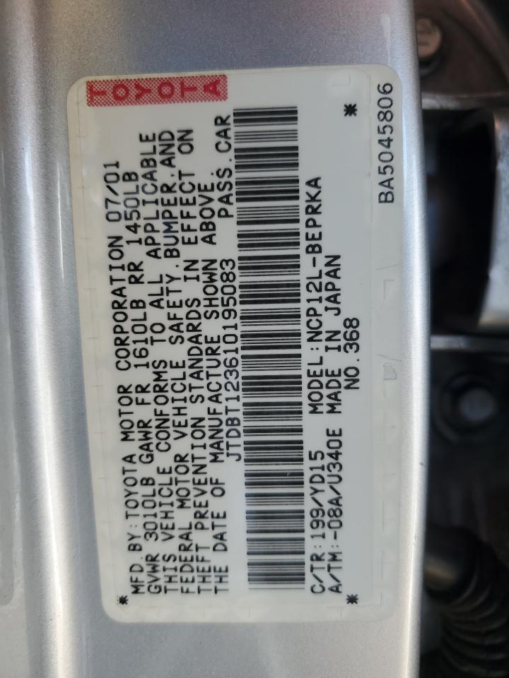 2001 Toyota Echo VIN: JTDBT123610195083 Lot: 62098714