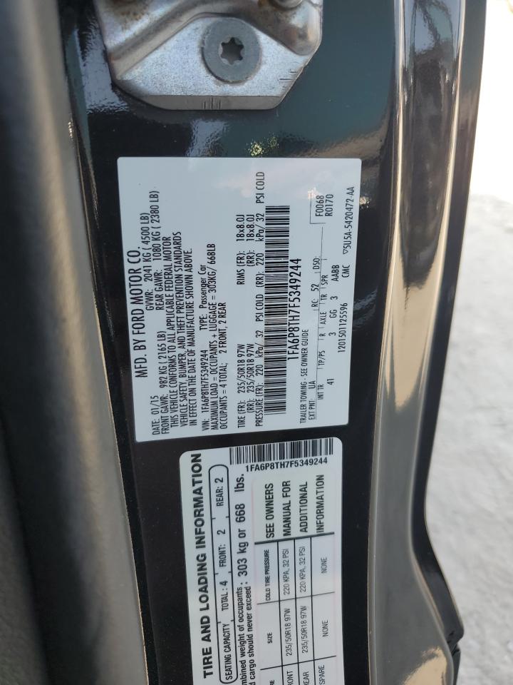 2015 Ford Mustang VIN: 1FA6P8TH7F5349244 Lot: 64563344