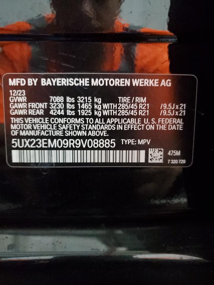 2024 BMW X7 xDrive40I VIN: 5UX23EM09R9V08885 Lot: 63562564