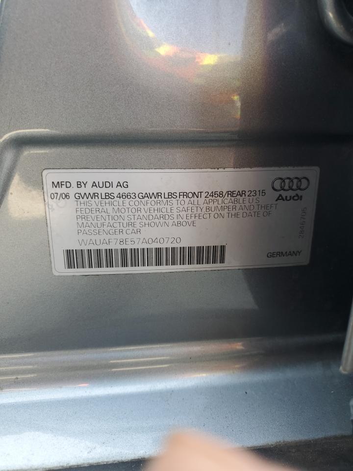 WAUAF78E57A040720 2007 Audi A4 2