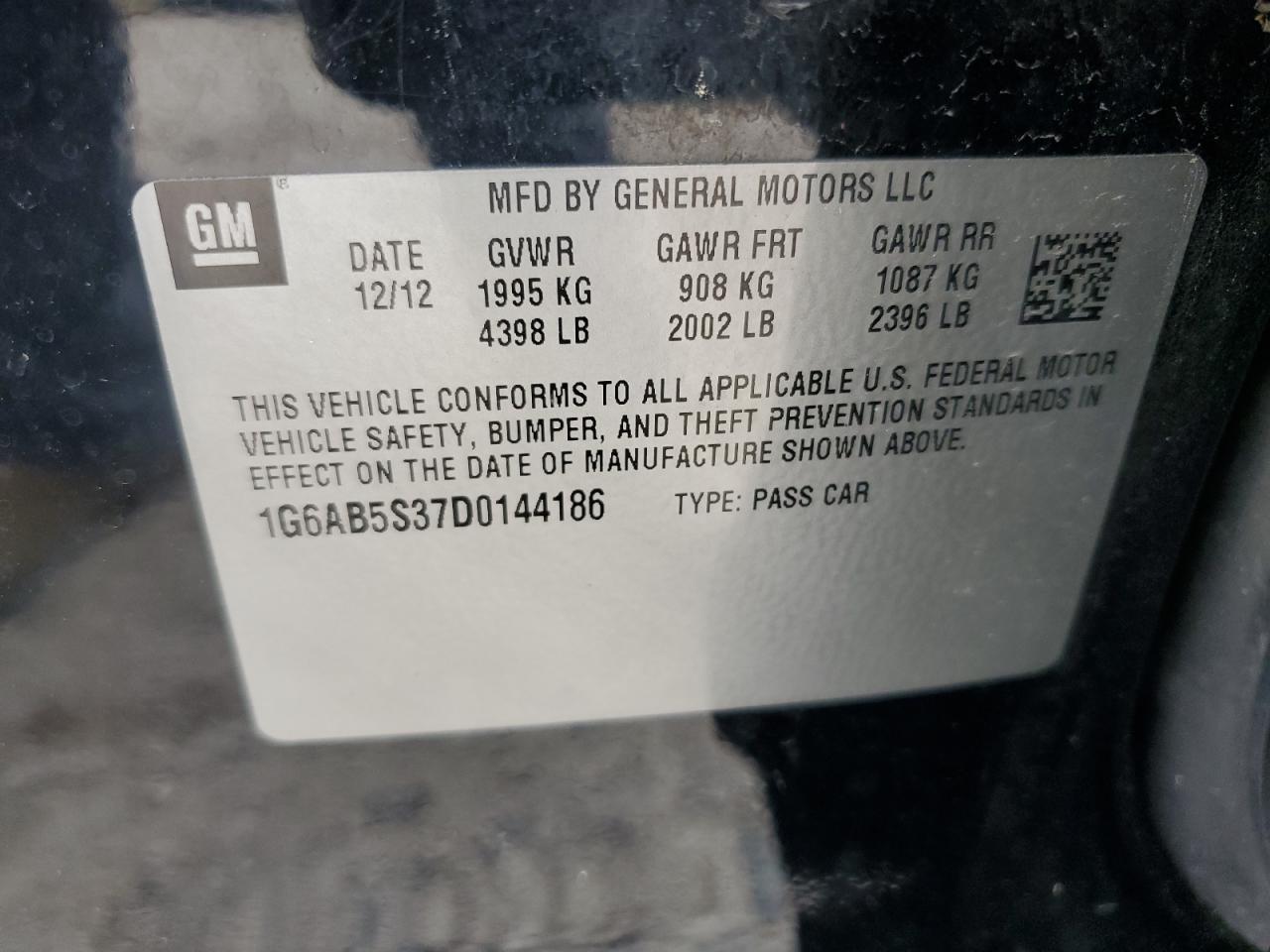 2013 Cadillac Ats Luxury VIN: 1G6AB5S37D0144186 Lot: 63459114