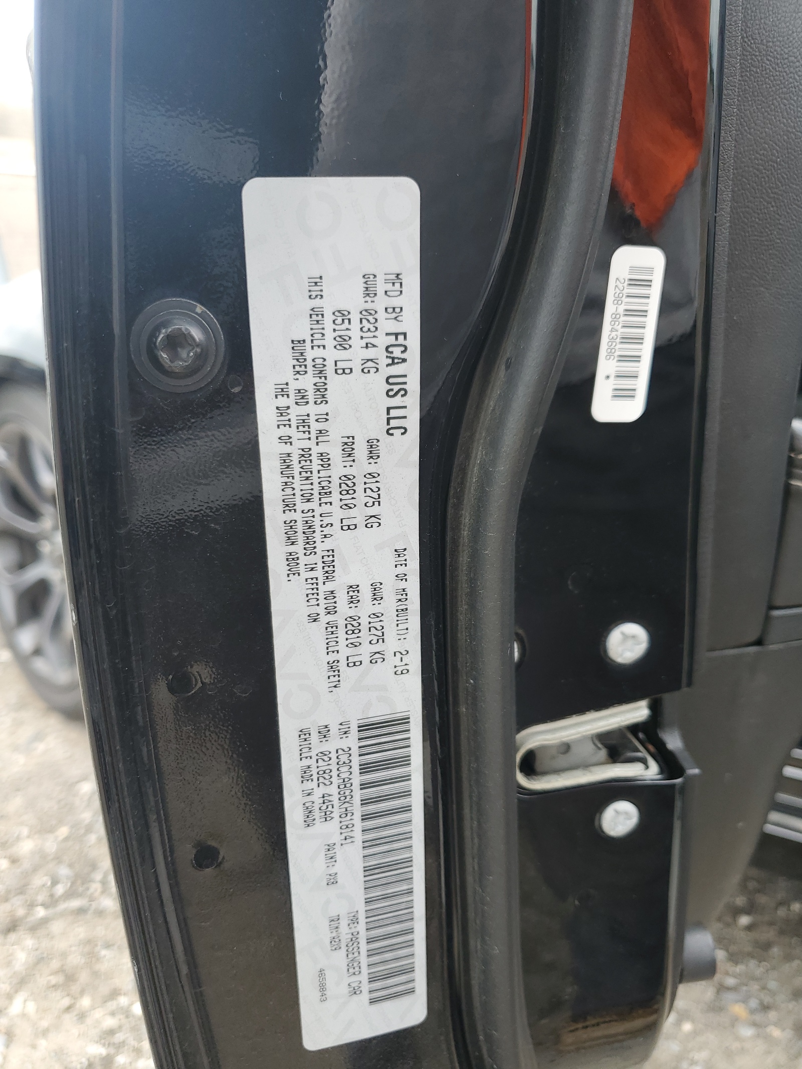 2C3CCABG6KH618141 2019 Chrysler 300 S