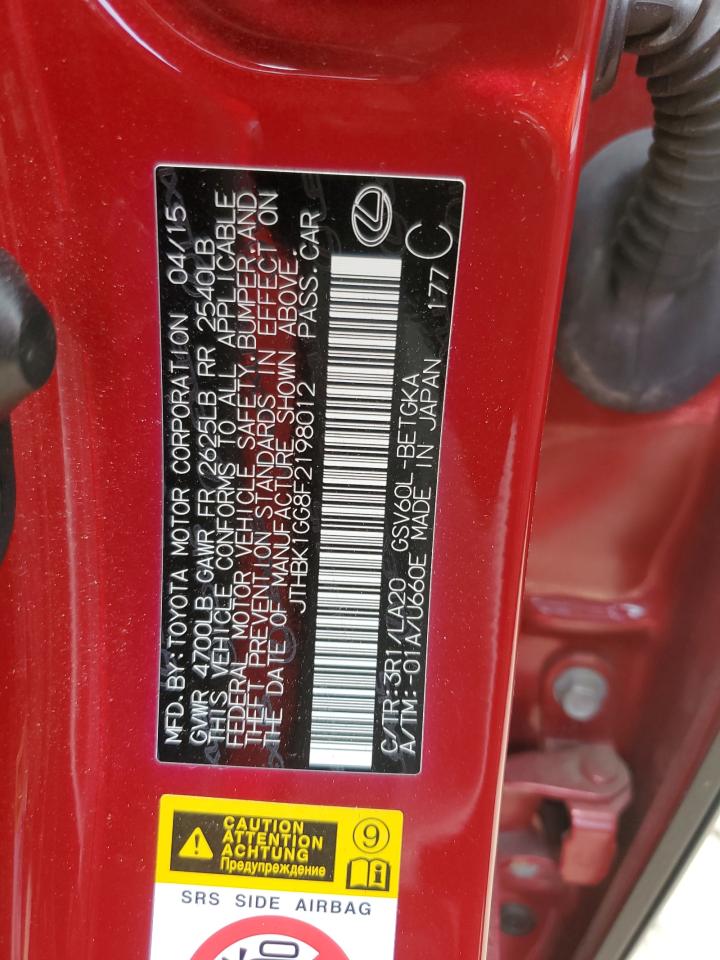 2015 Lexus Es 350 VIN: JTHBK1GG8F2198012 Lot: 63727464