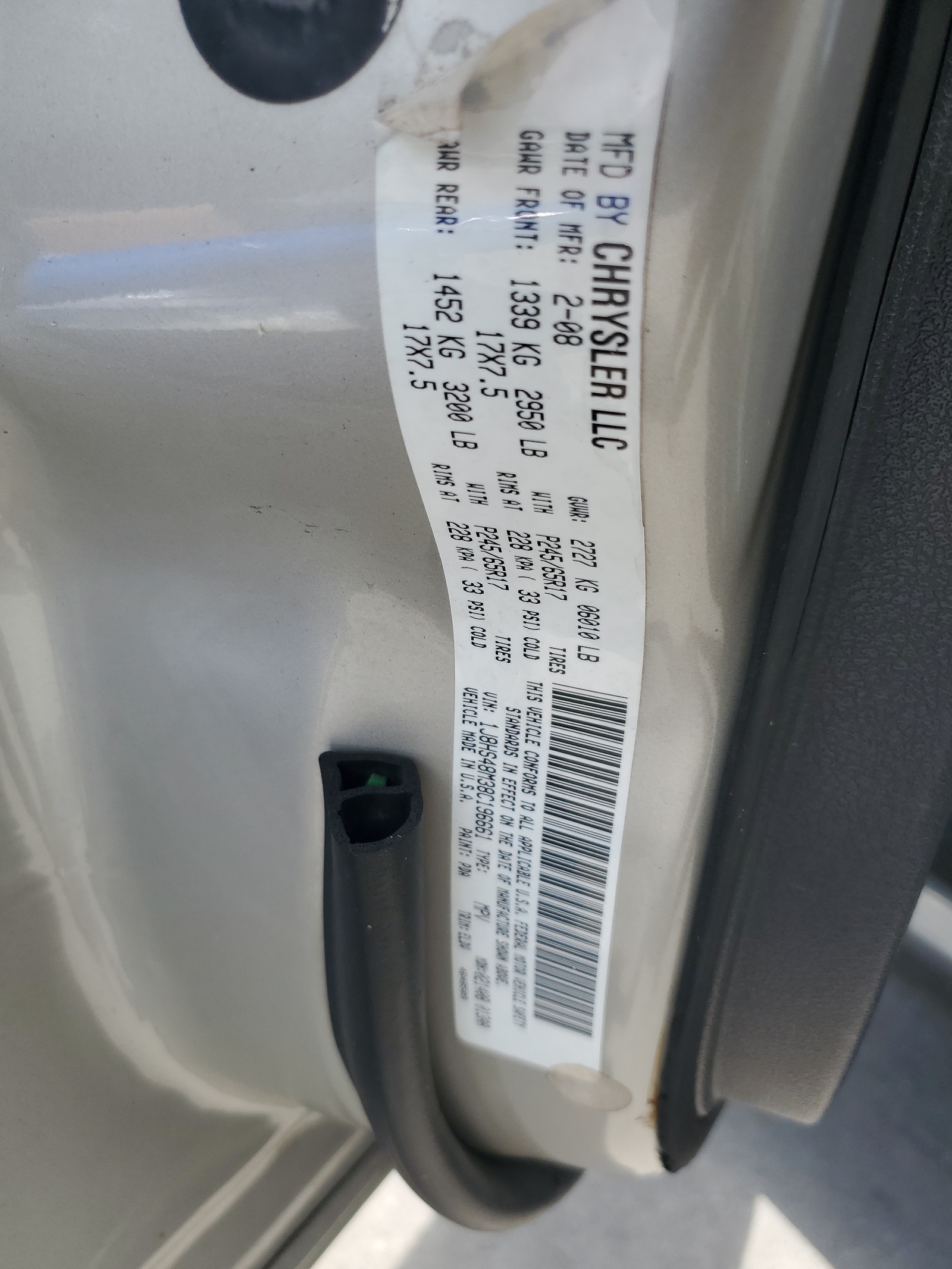 1J8HS48M38C196661 2008 Jeep Grand Cherokee Laredo