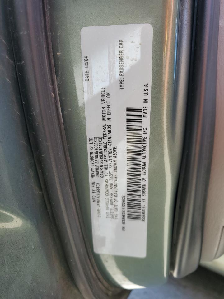 2004 Subaru Legacy L Special VIN: 4S3BH625147306022 Lot: 61554914