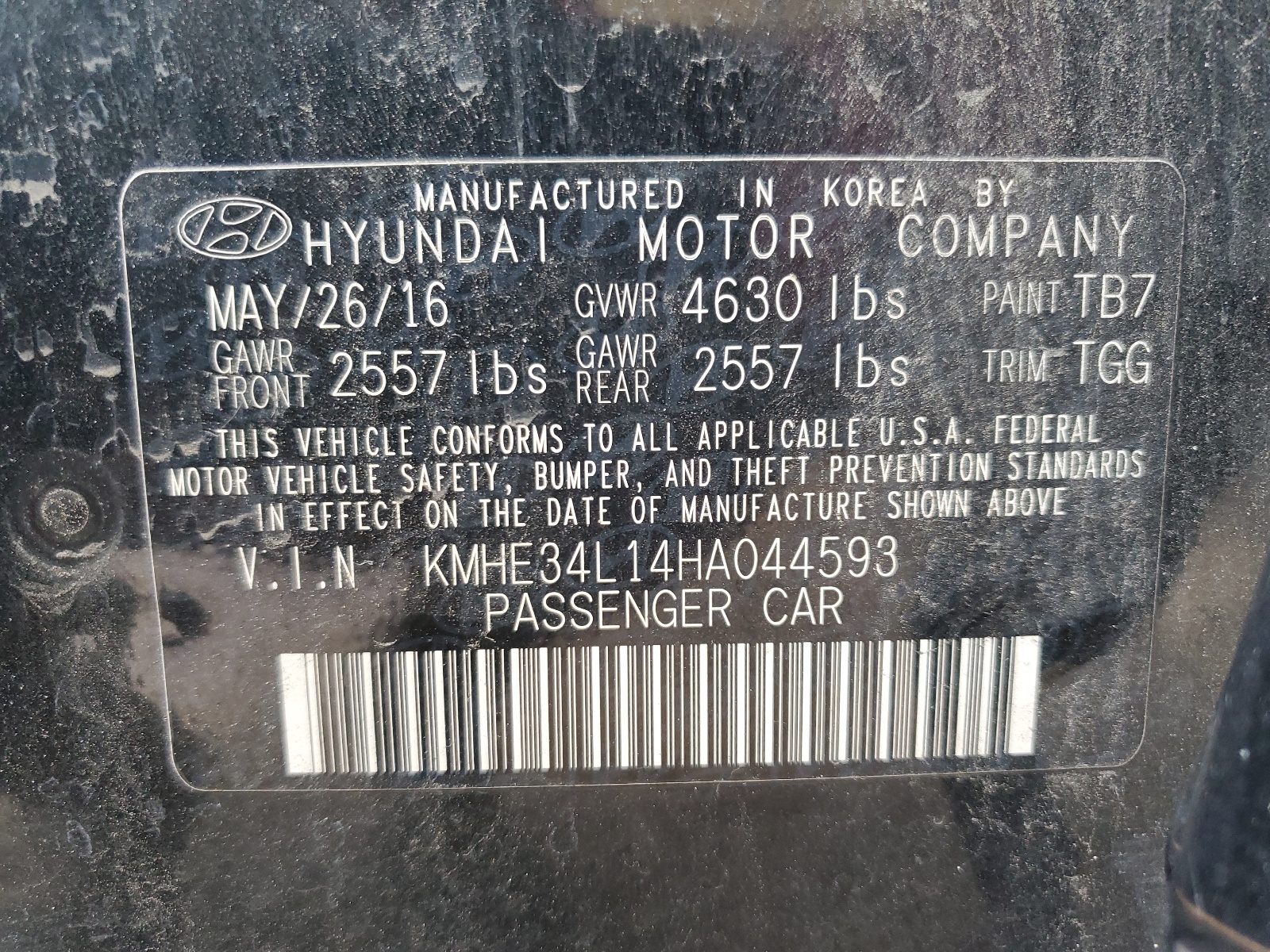 2017 Hyundai Sonata Hybrid vin: KMHE34L14HA044593