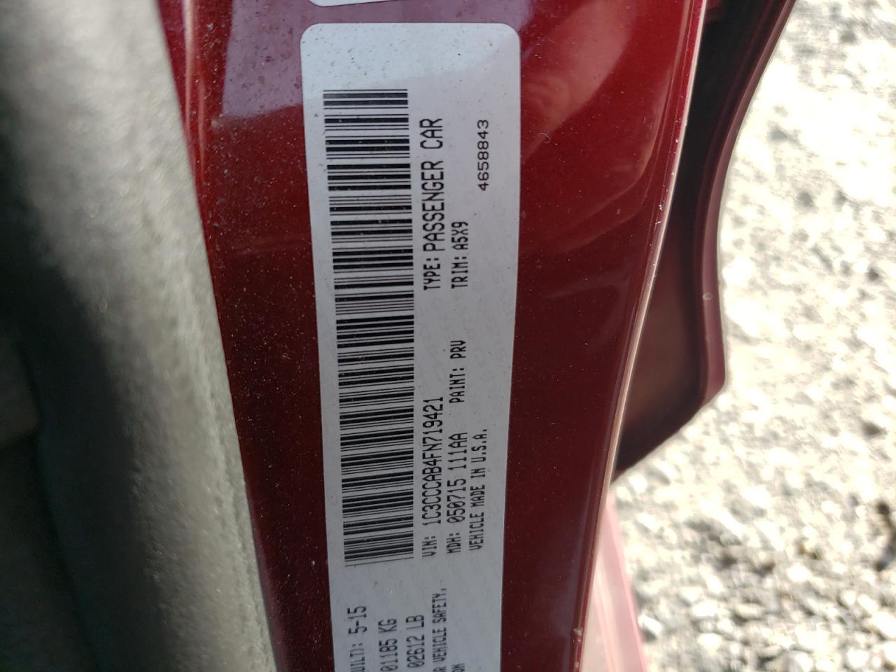 2015 Chrysler 200 Limited VIN: 1C3CCCAB4FN719421 Lot: 65318934