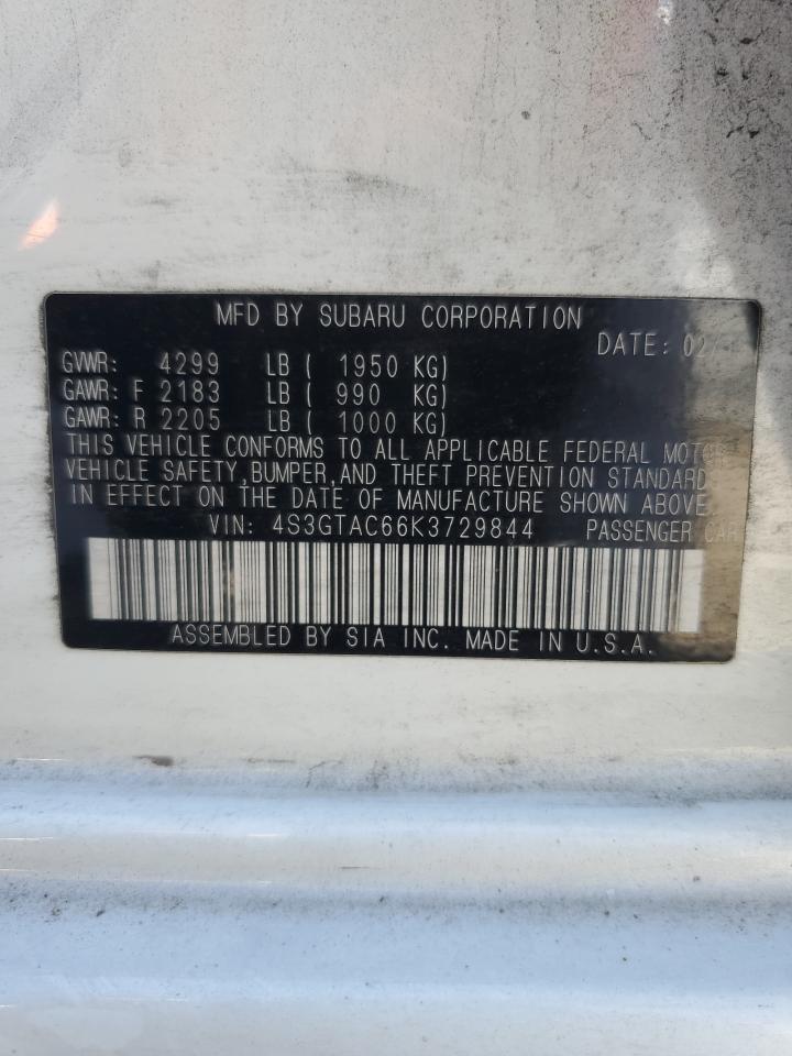 2019 Subaru Impreza Premium VIN: 4S3GTAC66K3729844 Lot: 63267704