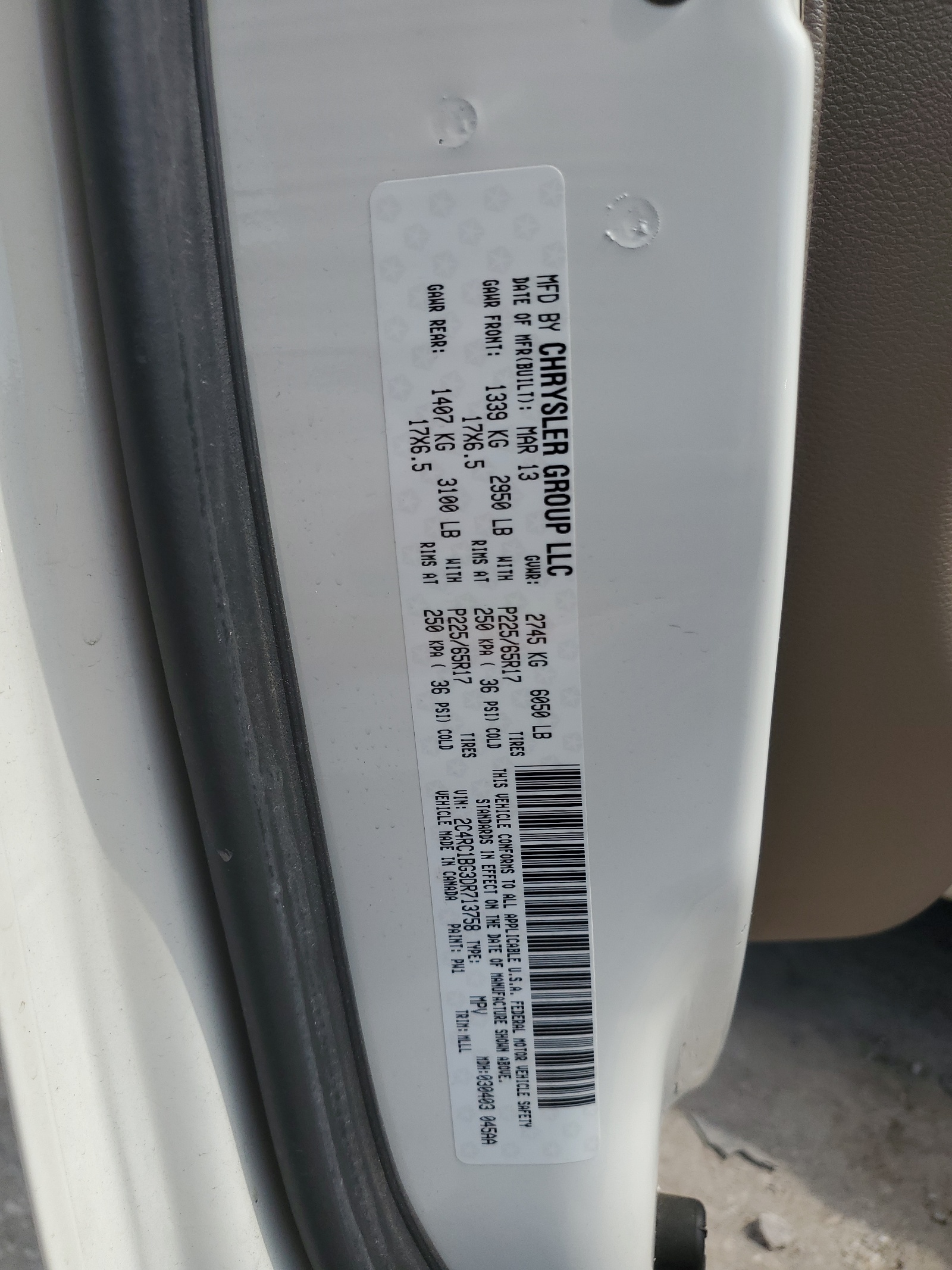 2C4RC1BG3DR713758 2013 Chrysler Town & Country Touring