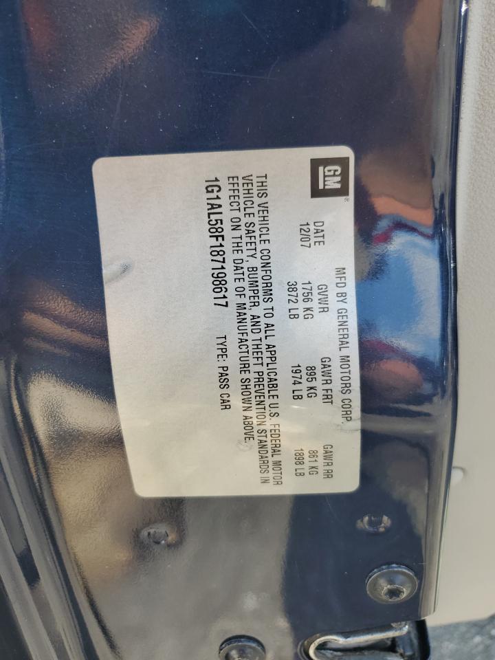 2008 Chevrolet Cobalt Lt VIN: 1G1AL58F187198617 Lot: 63457834