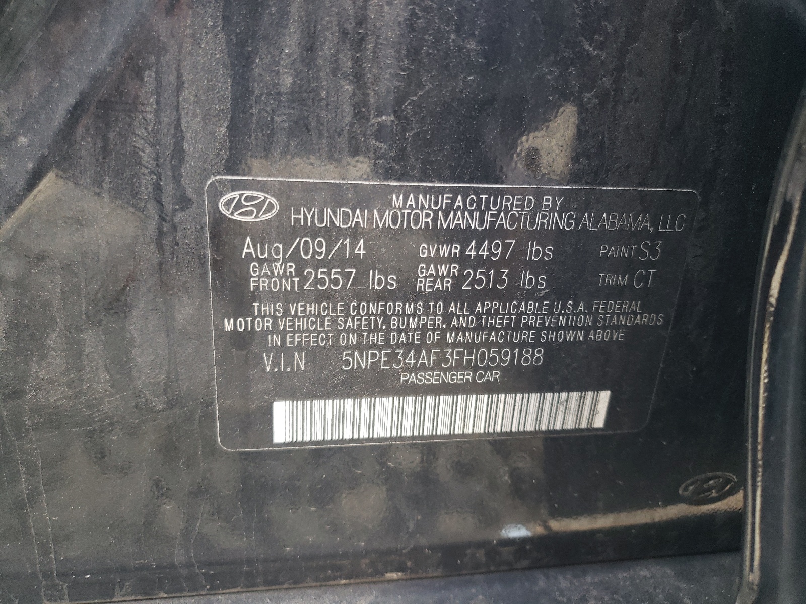 5NPE34AF3FH059188 2015 Hyundai Sonata Sport