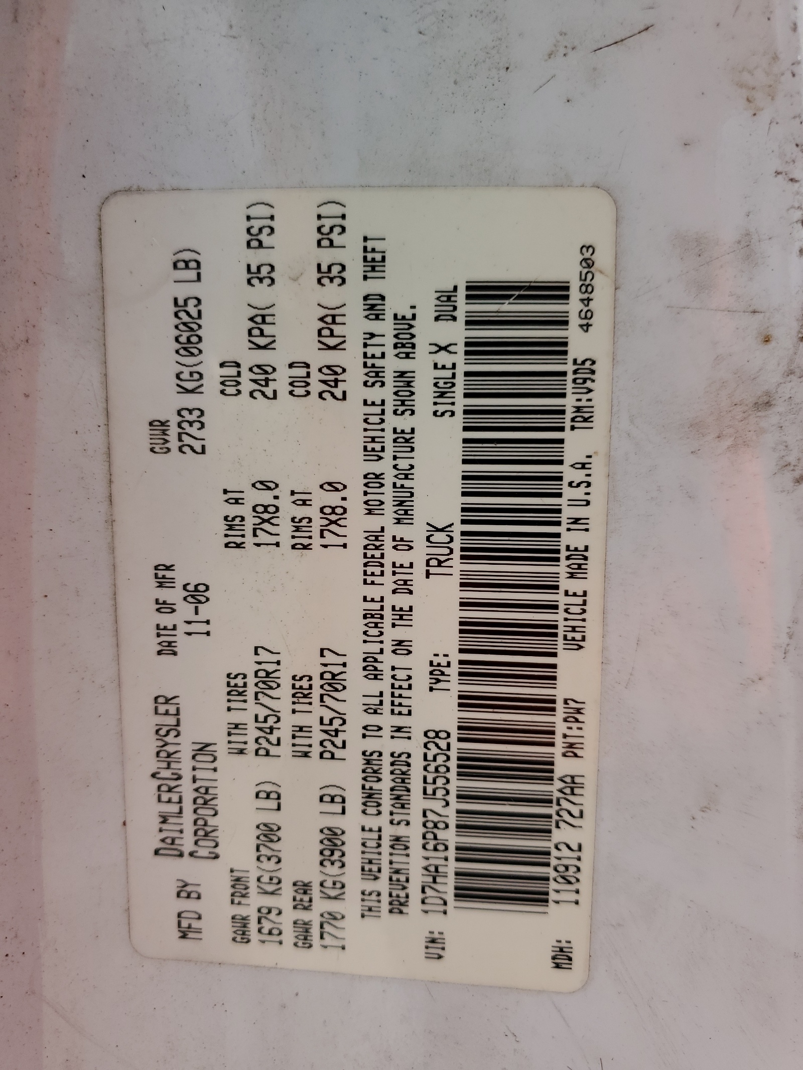 1D7HA16P87J556528 2007 Dodge Ram 1500 St