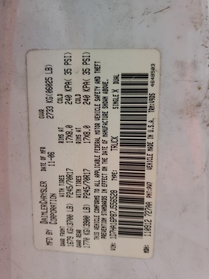 2007 Dodge Ram 1500 St VIN: 1D7HA16P87J556528 Lot: 61383634