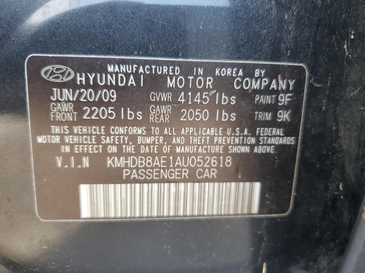 2010 Hyundai Elantra Touring Gls VIN: KMHDB8AE1AU052618 Lot: 64361734
