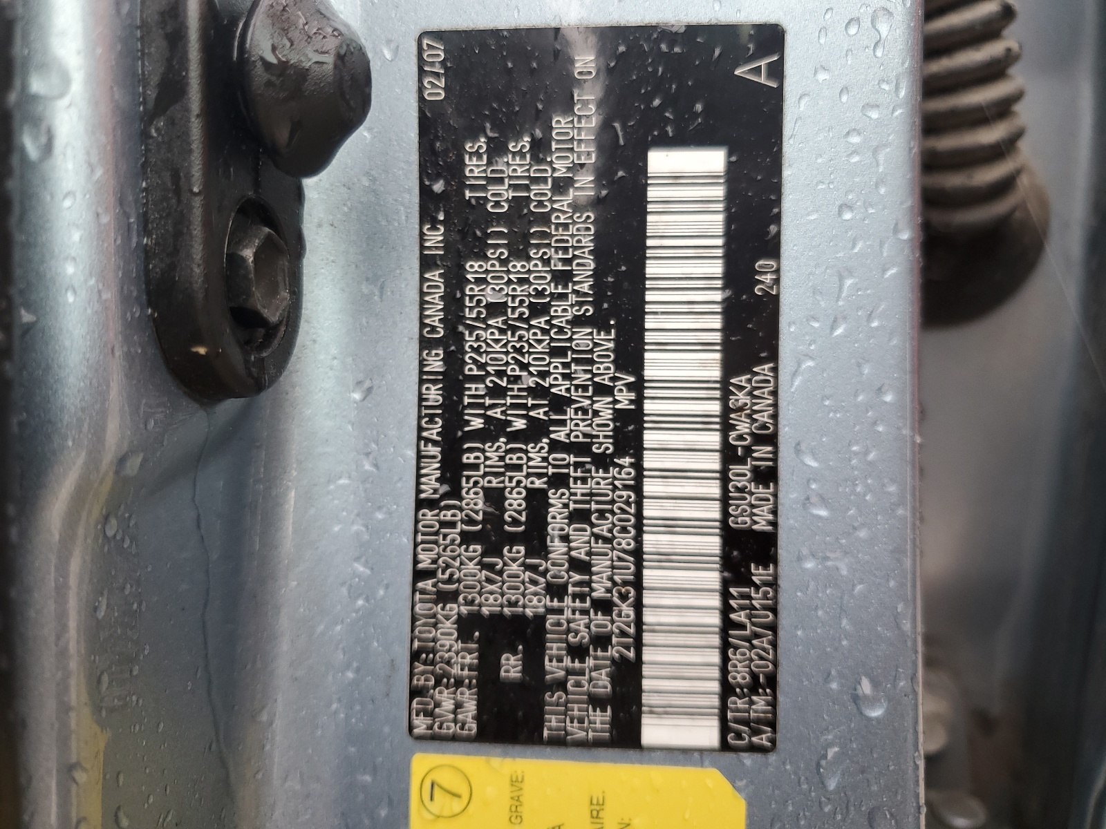 2T2GK31U78C029164 2008 Lexus Rx 350